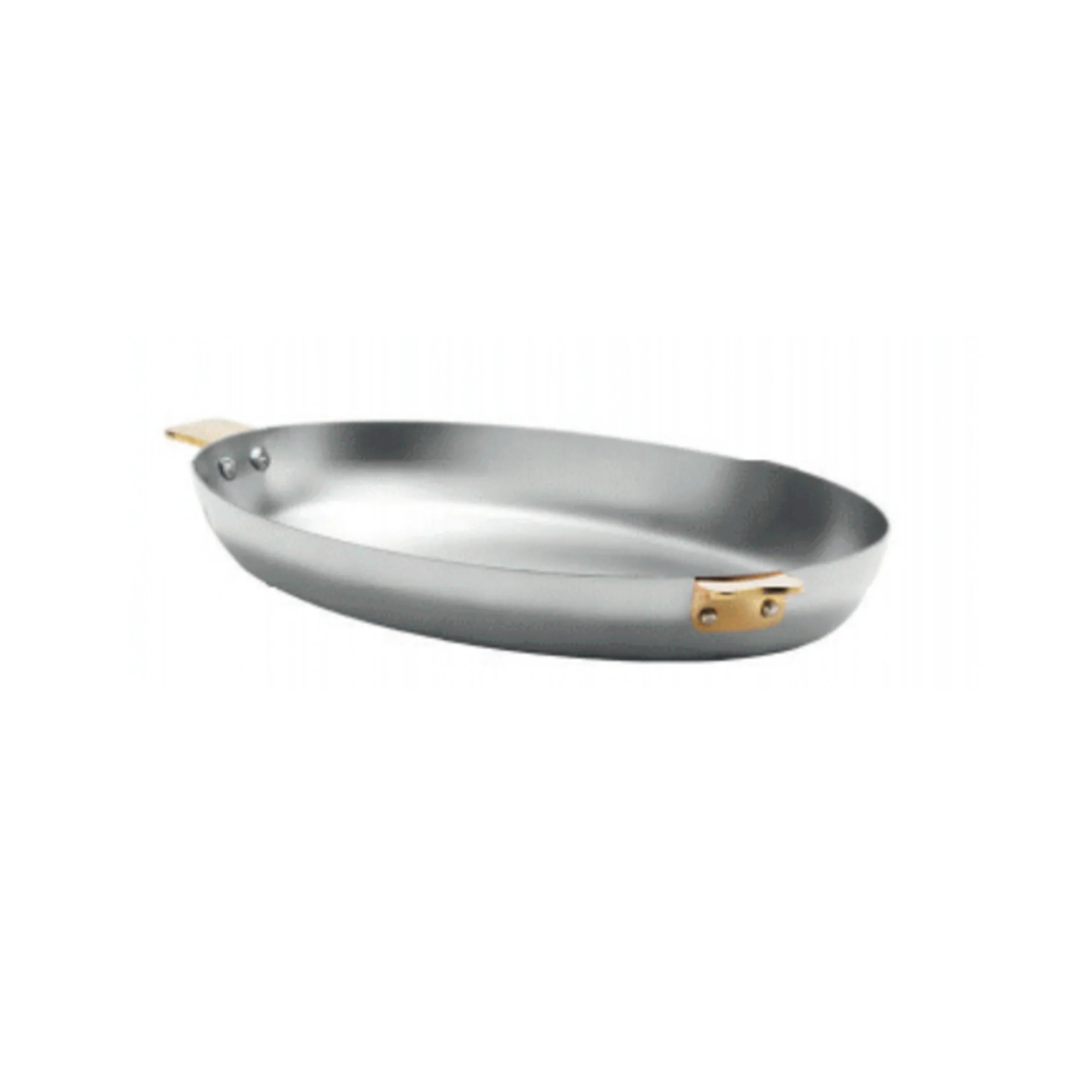 Mauviel Art Déco Stainless Steel Oval Pan With Brass Handles