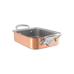 Mauviel M'Minis Copper Roasting Pan With Stainless Steel Handles, 5.5 x 3.9-In