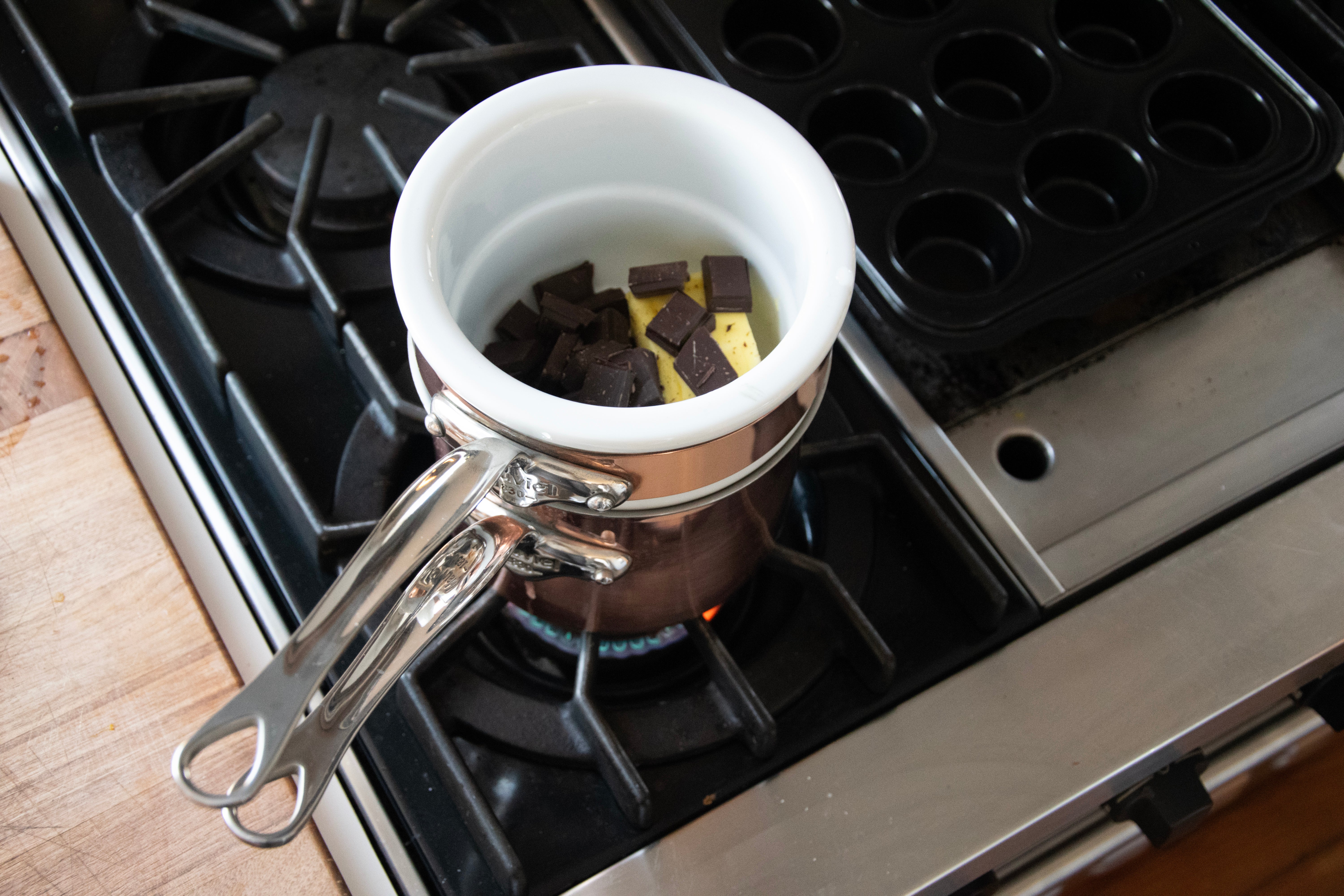 Mauviel Copper Tinned Bain Marie/Double Boiler With Lid, Cast Stainless Steel Handles, 0.9-Qt - Image 6