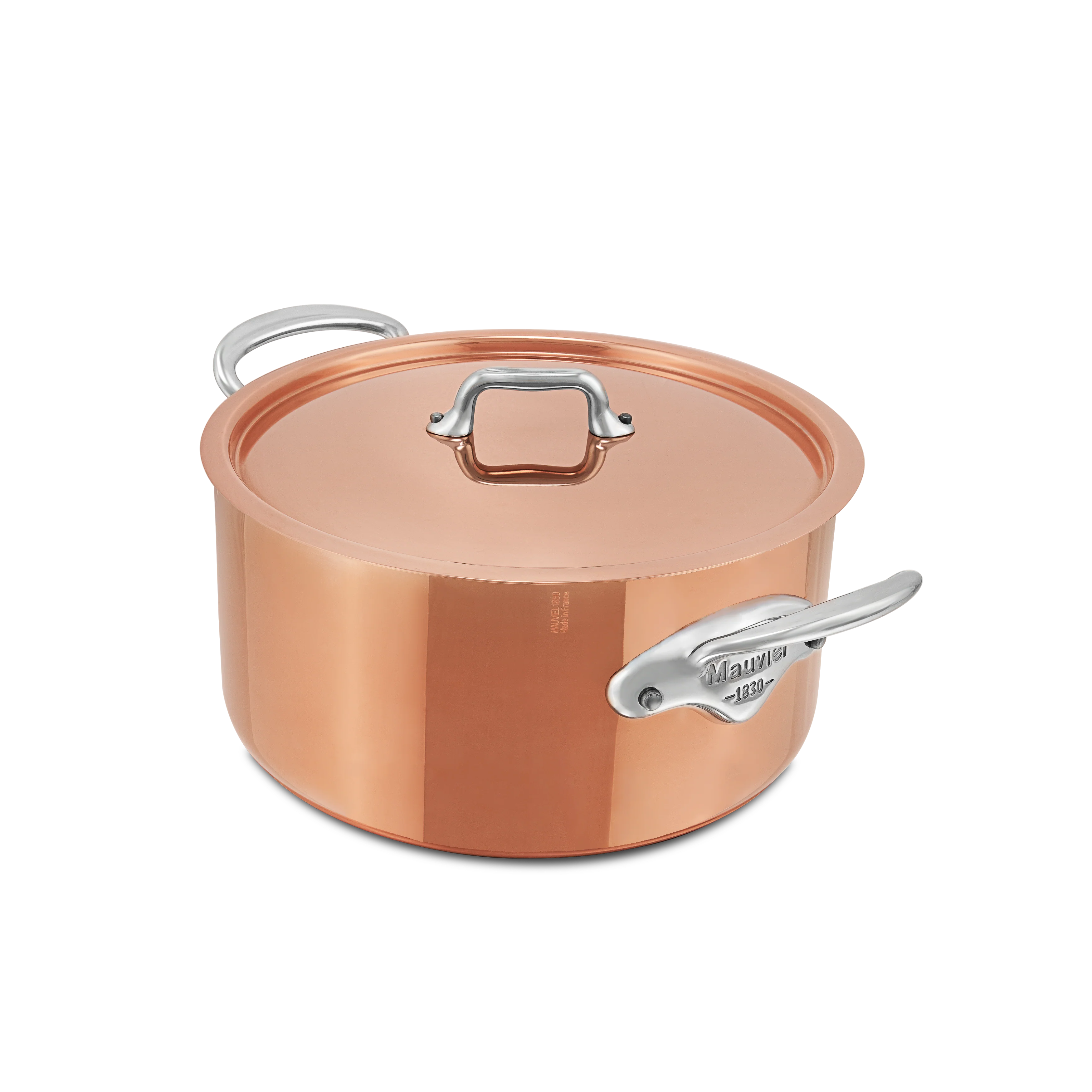 Mauviel M'3 S Copper Stewpan With Lid, Cast Stainless Steel Handles, 6.3-Qt - Image 4