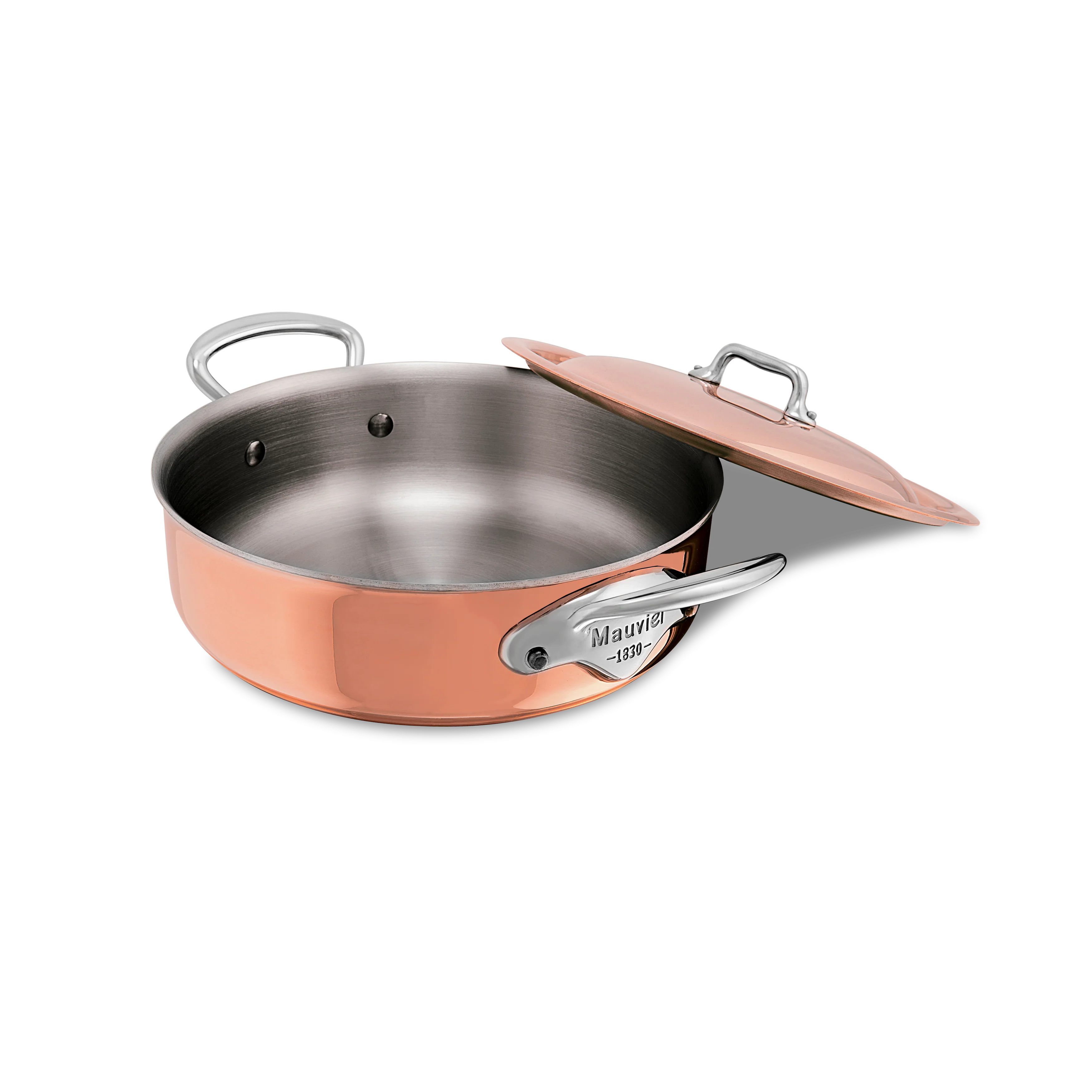 Mauviel M'6 S Induction Copper Rondeau With Lid, Cast Stainless Steel Handles, 3.4-Qt - Image 3
