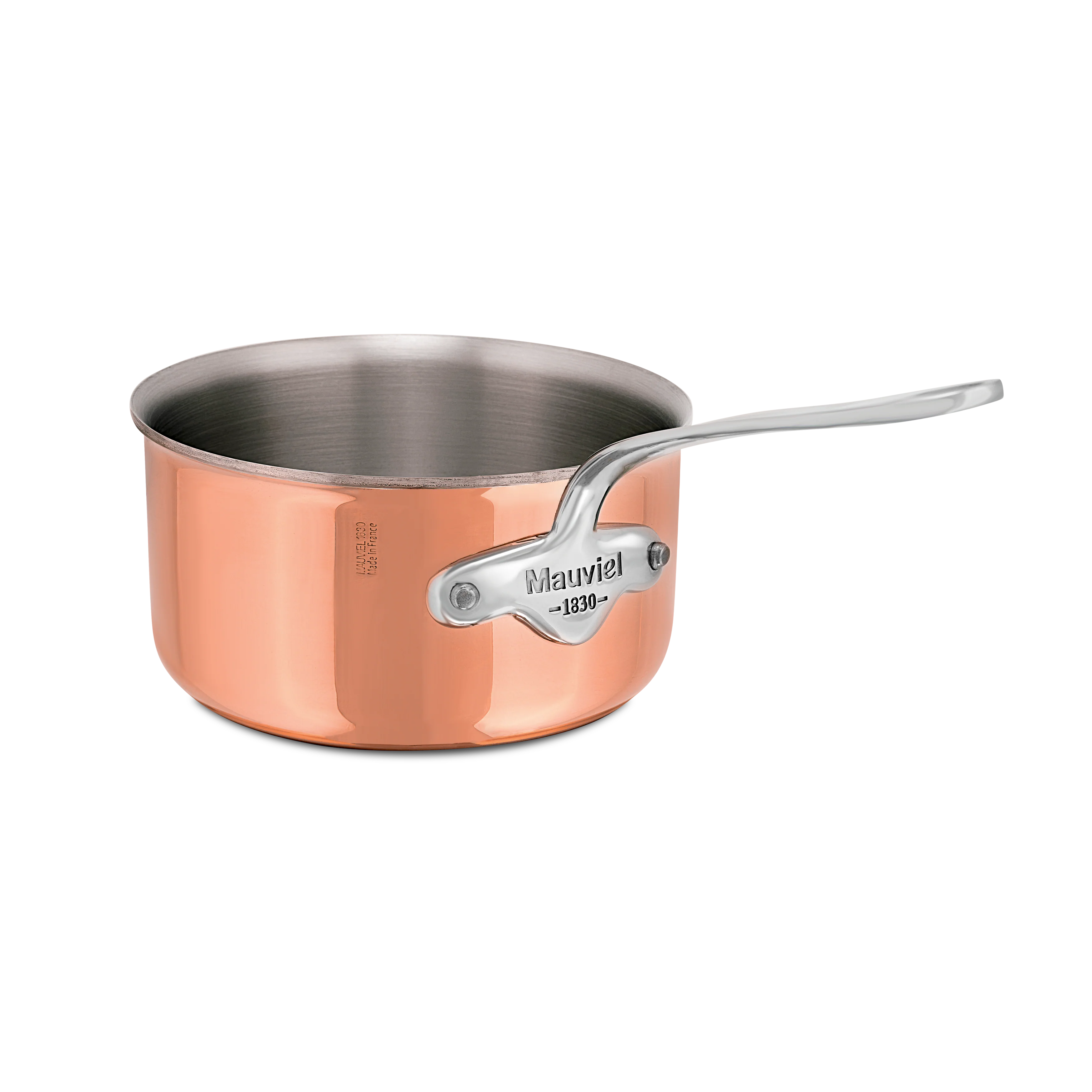Mauviel M'6 S Induction Copper Sauce Pan With Lid, Cast Stainless Steel Handle - Image 3