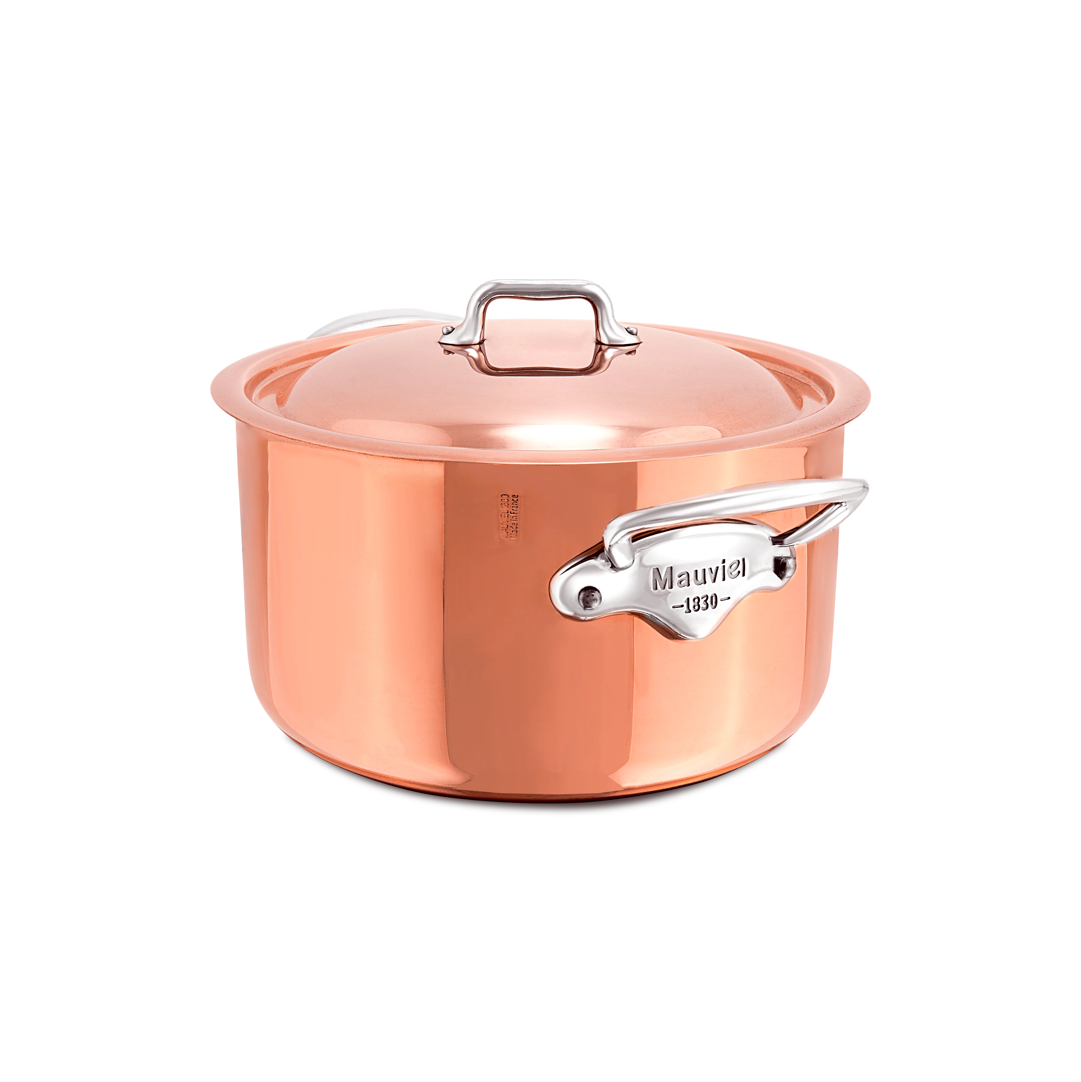 Mauviel M'6 S Induction Copper Stewpan With Lid, Cast Stainless Steel Handles - Image 2