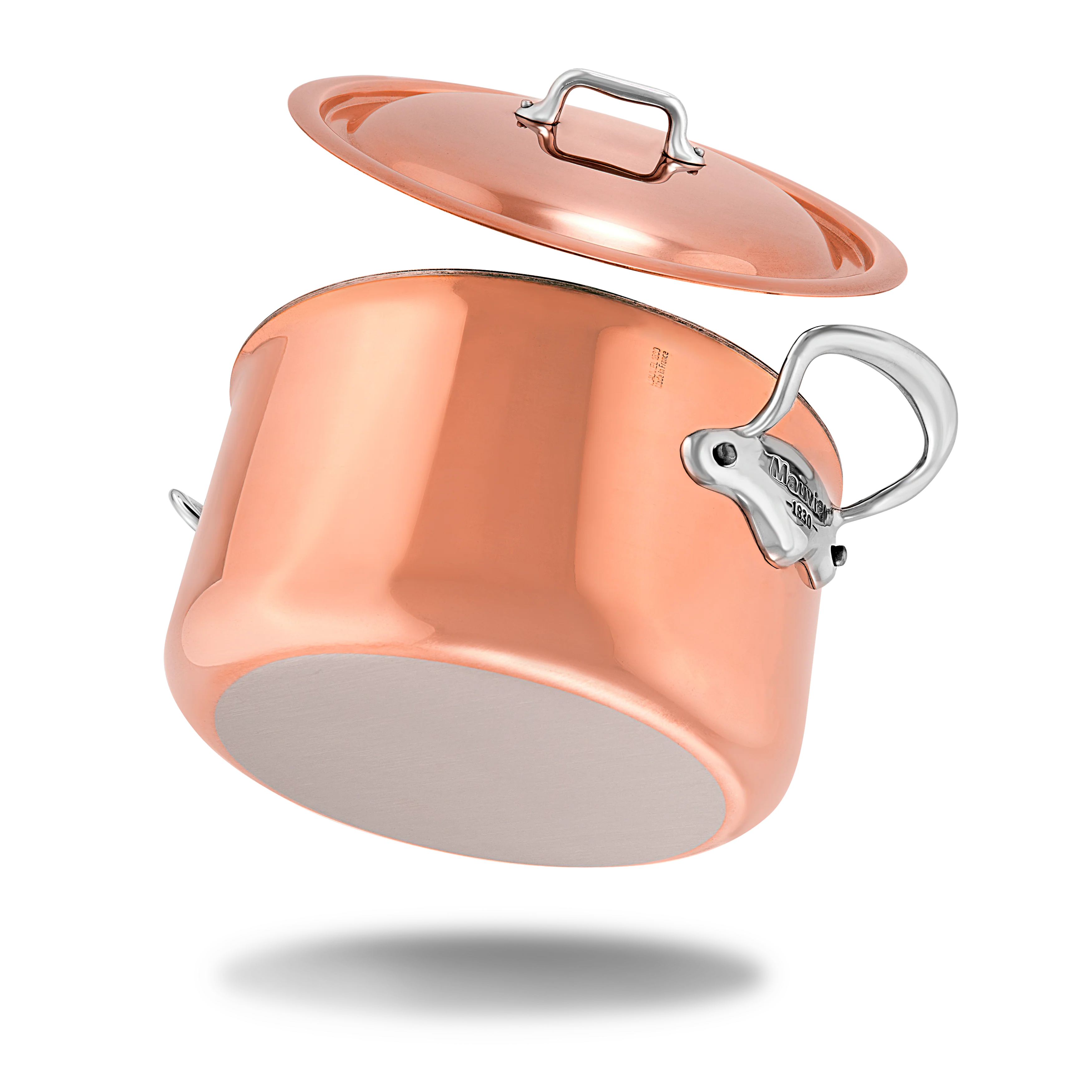 Mauviel M'6 S Induction Copper Stewpan With Lid, Cast Stainless Steel Handles - Image 4