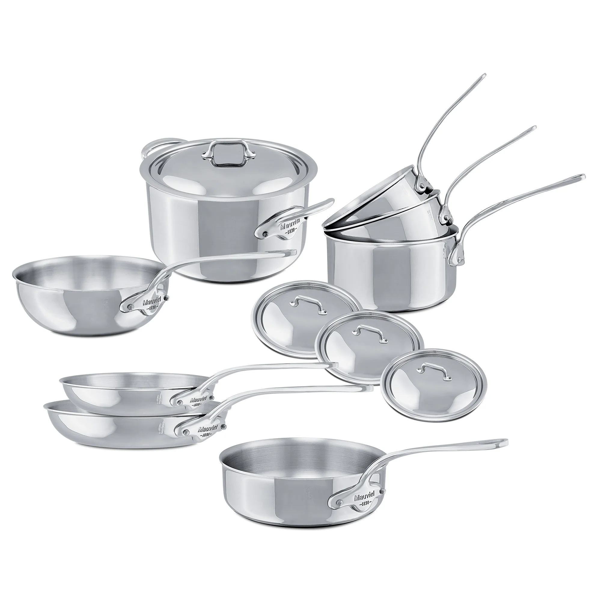 Mauviel M'COOK 5-Ply 12-Piece Cookware Set With Cast Stainless Steel Handles