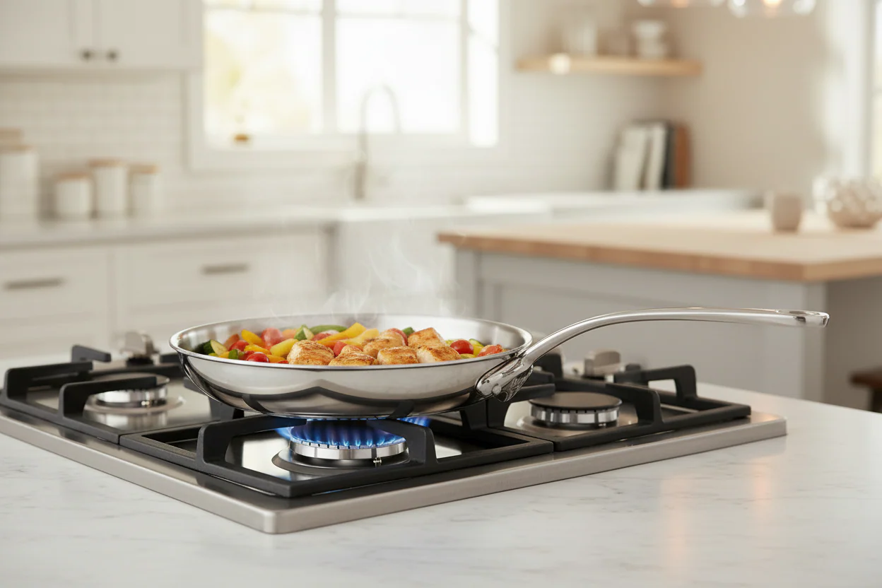 Mauviel M'COOK 5-Ply Frying Pan With Cast Stainless Steel Handle - Image 6