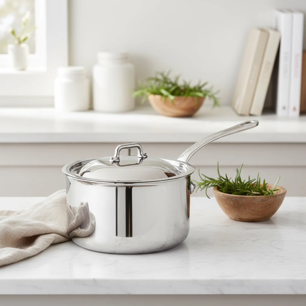 Mauviel M'COOK 5-Ply Sauce Pan with Lid, Cast Stainless Steel Handle - Image 8