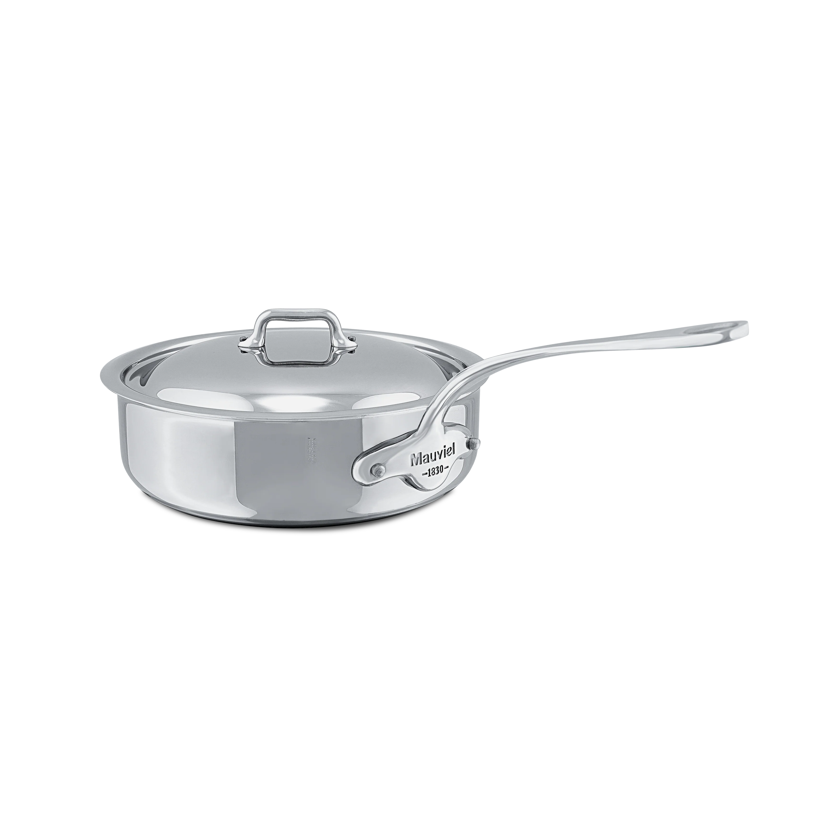 Mauviel M'COOK 5-Ply Sauté Pan With Lid, Cast Stainless Steel Handle - Image 2
