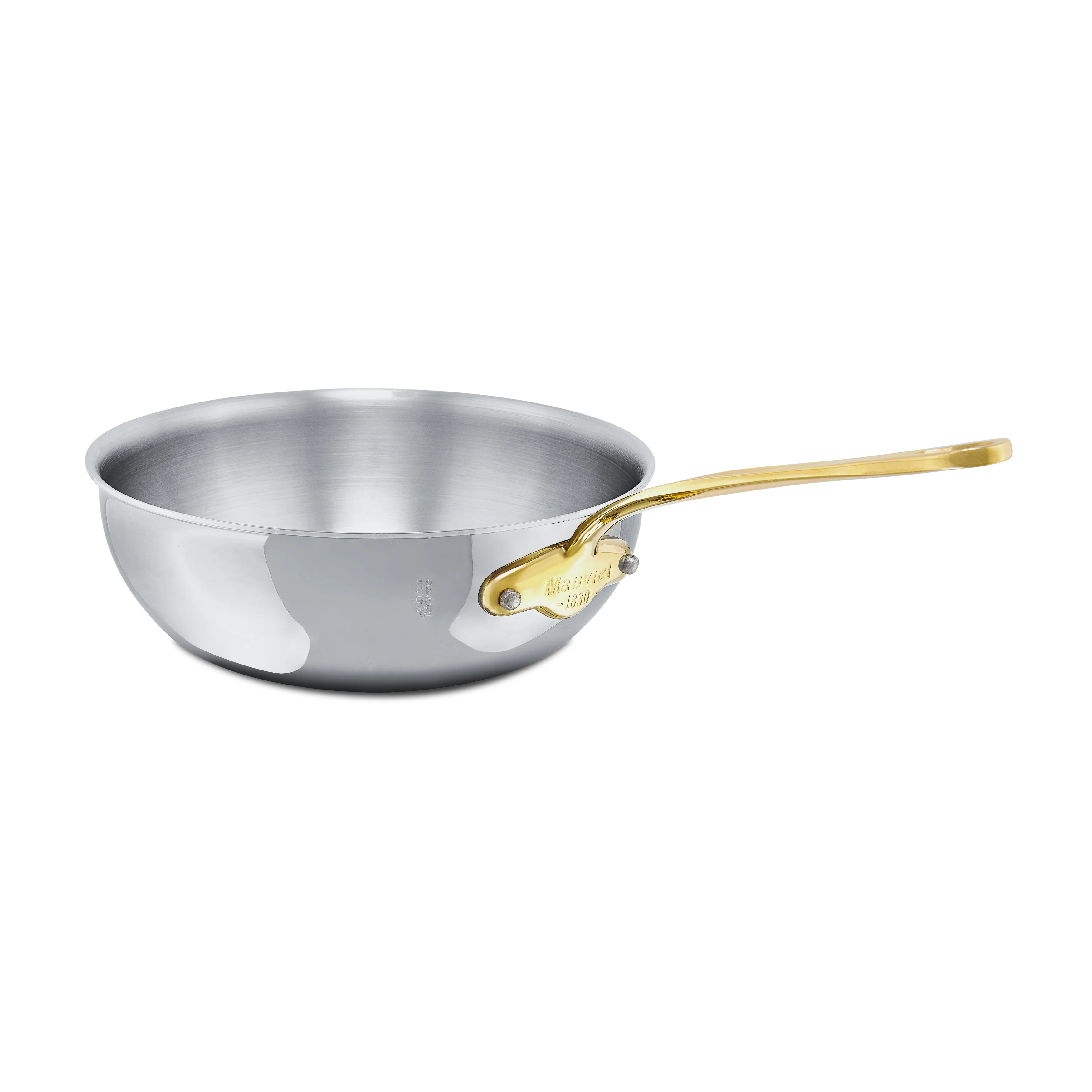 Mauviel M'COOK B 5-Ply Chef Pan With Lid, Brass Handle - Image 3