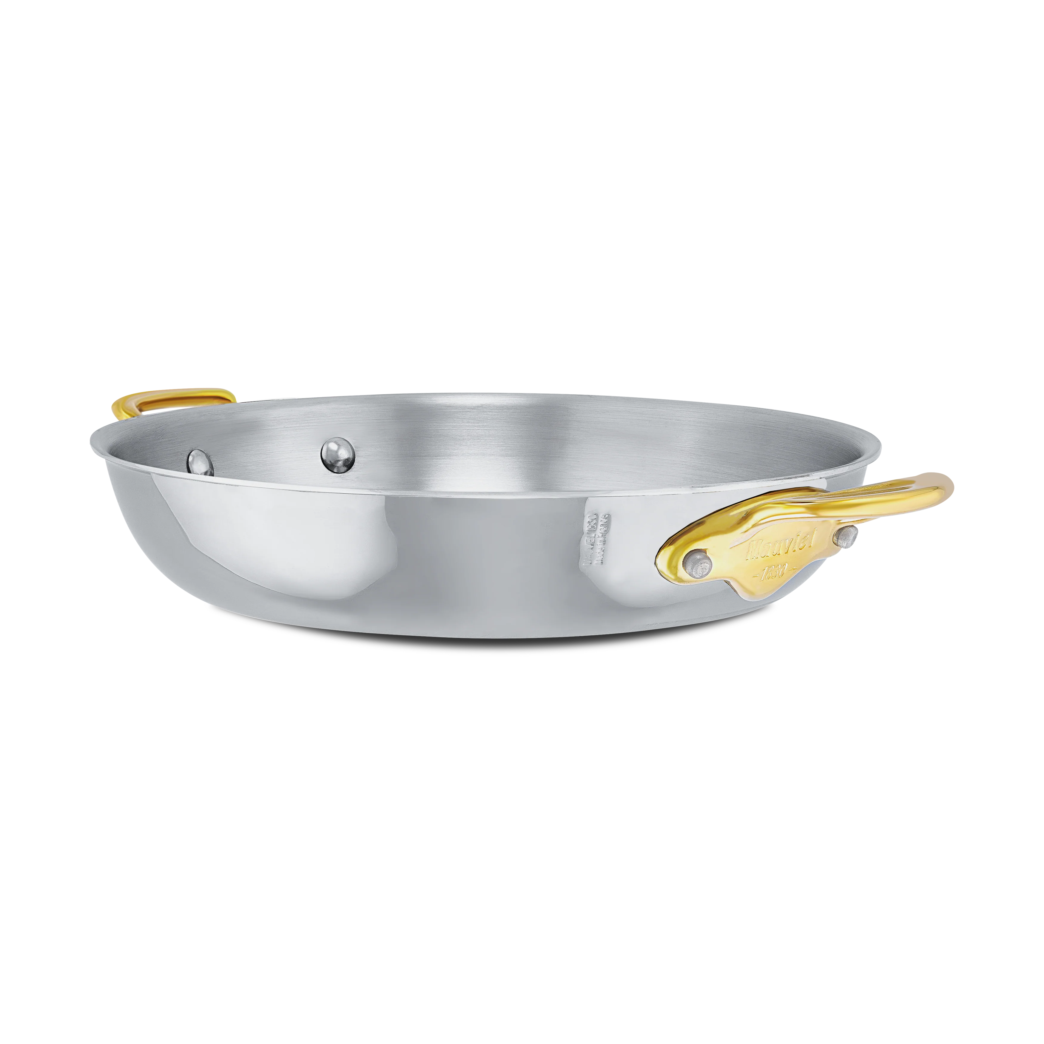 Mauviel M'COOK B 5-Ply Round Gratin Pan With Brass Handles - Image 2