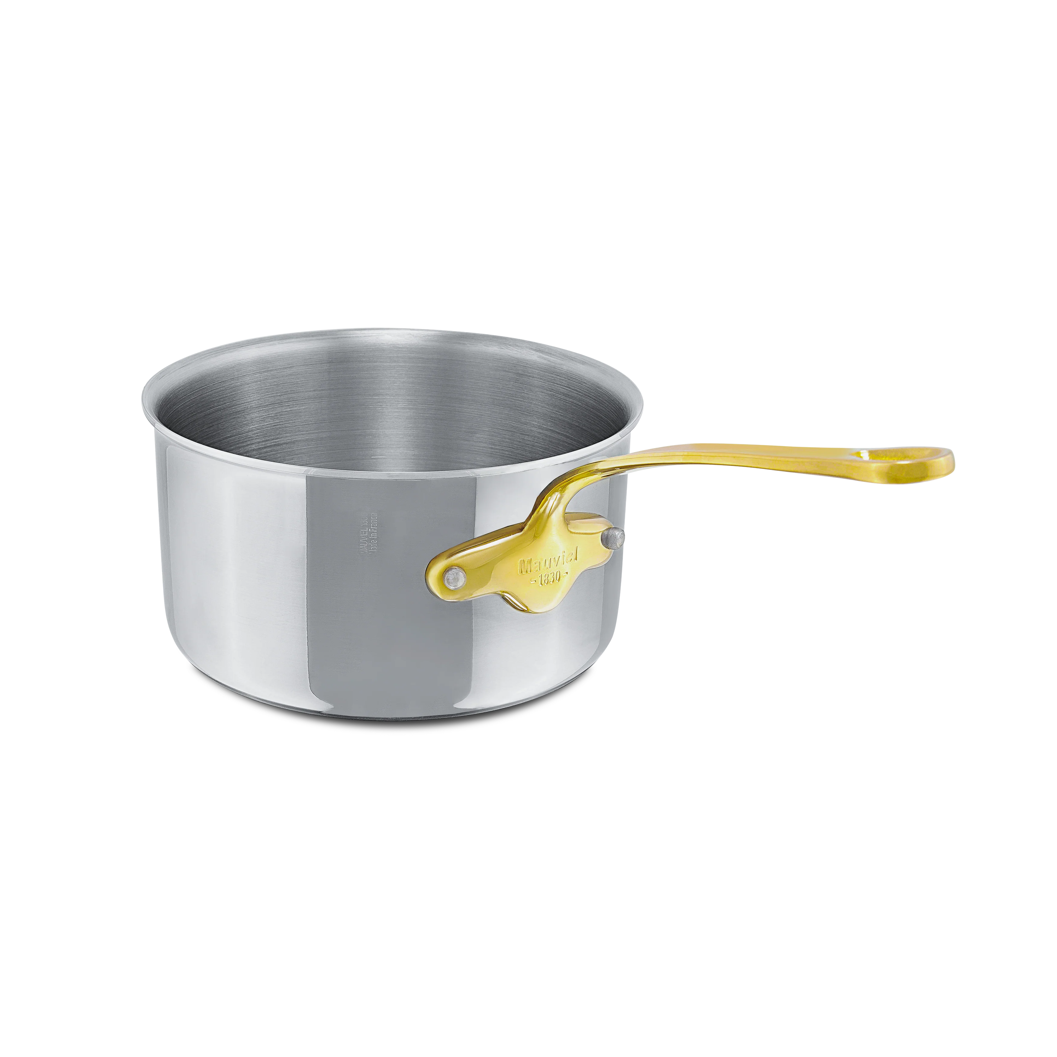 Mauviel M'COOK B 5-Ply Sauce Pan With Lid, Brass Handles - Image 3