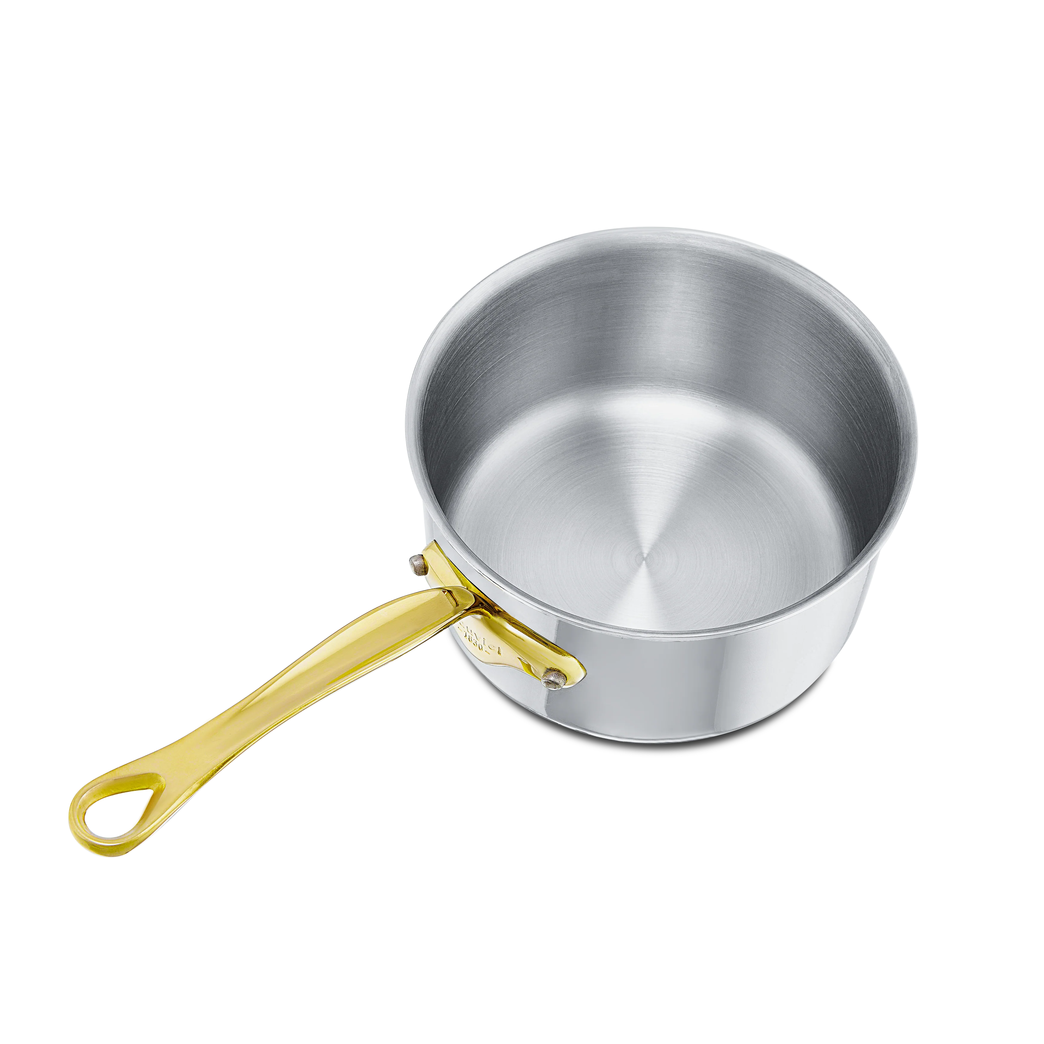 Mauviel M'COOK B 5-Ply Sauce Pan With Lid, Brass Handles - Image 4