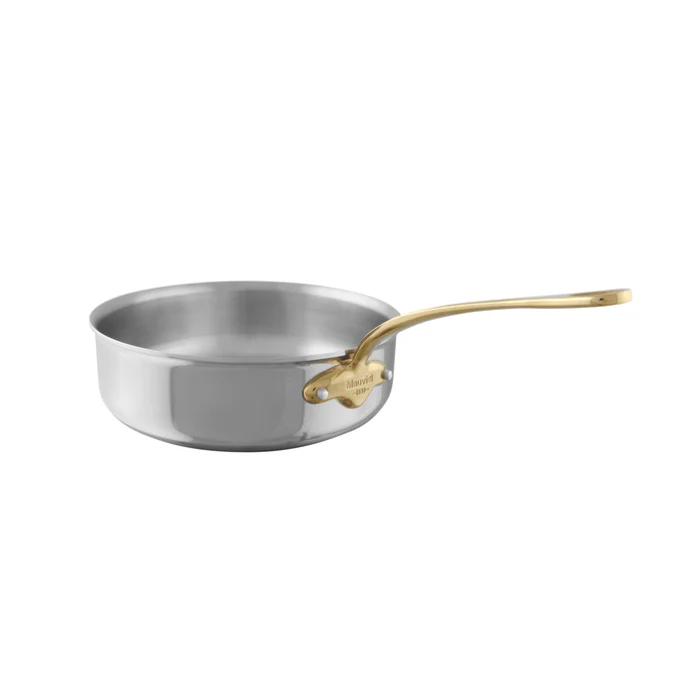 Mauviel M'COOK B 5-Ply Saute Pan With Brass Handle, 1.8-Qt