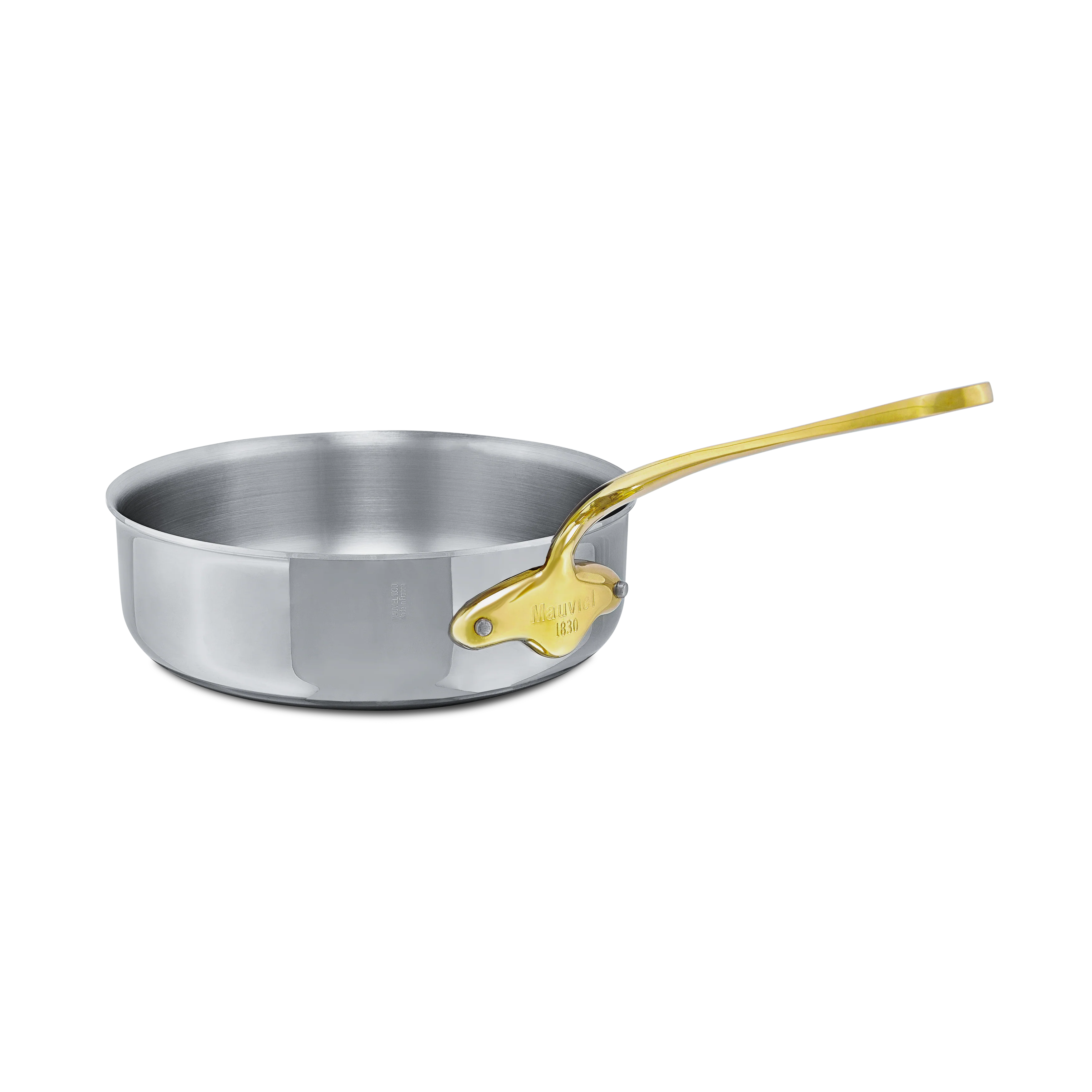 Mauviel M'COOK B 5-Ply Saute Pan With Lid, Brass Handle - Image 3
