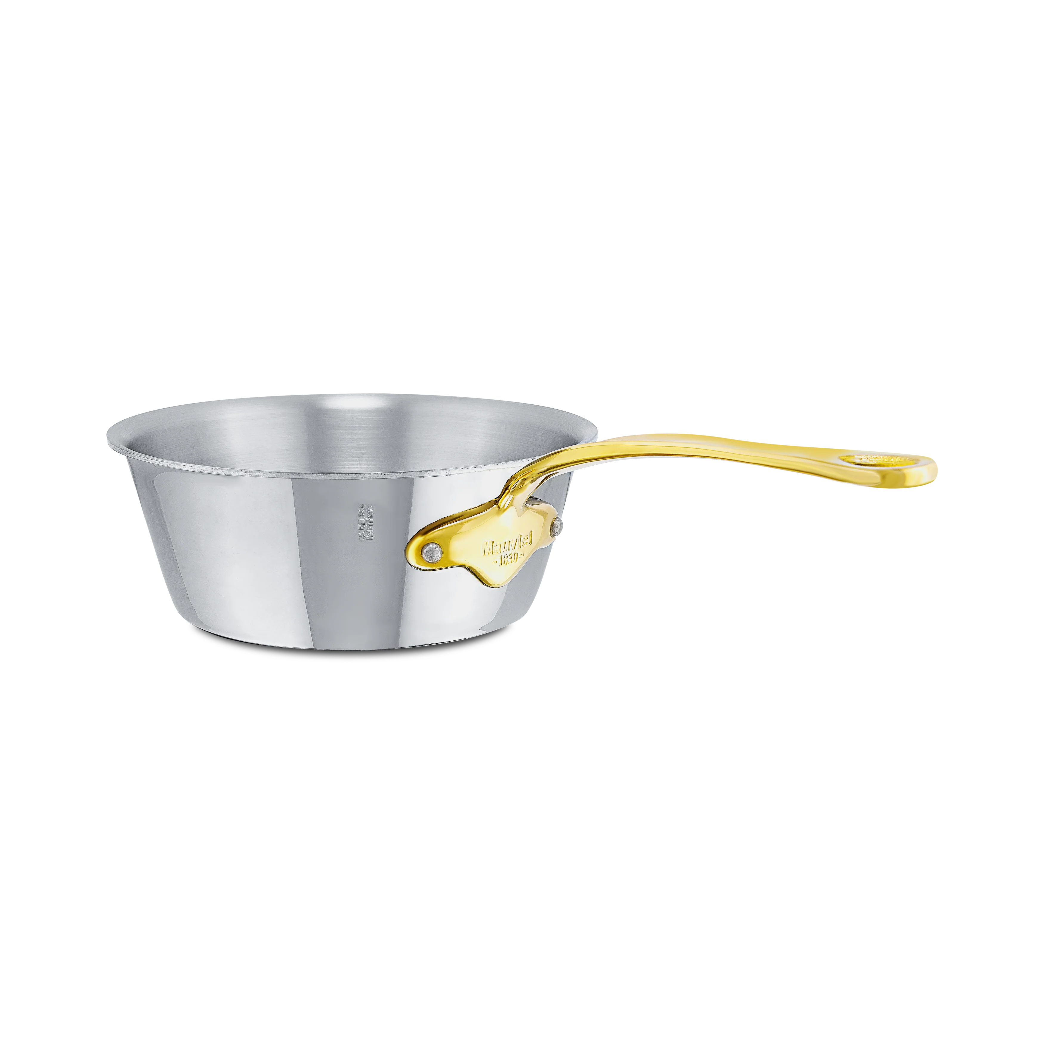 Mauviel M'COOK B 5-Ply Splayed Saute Pan With Brass Handle - Image 2