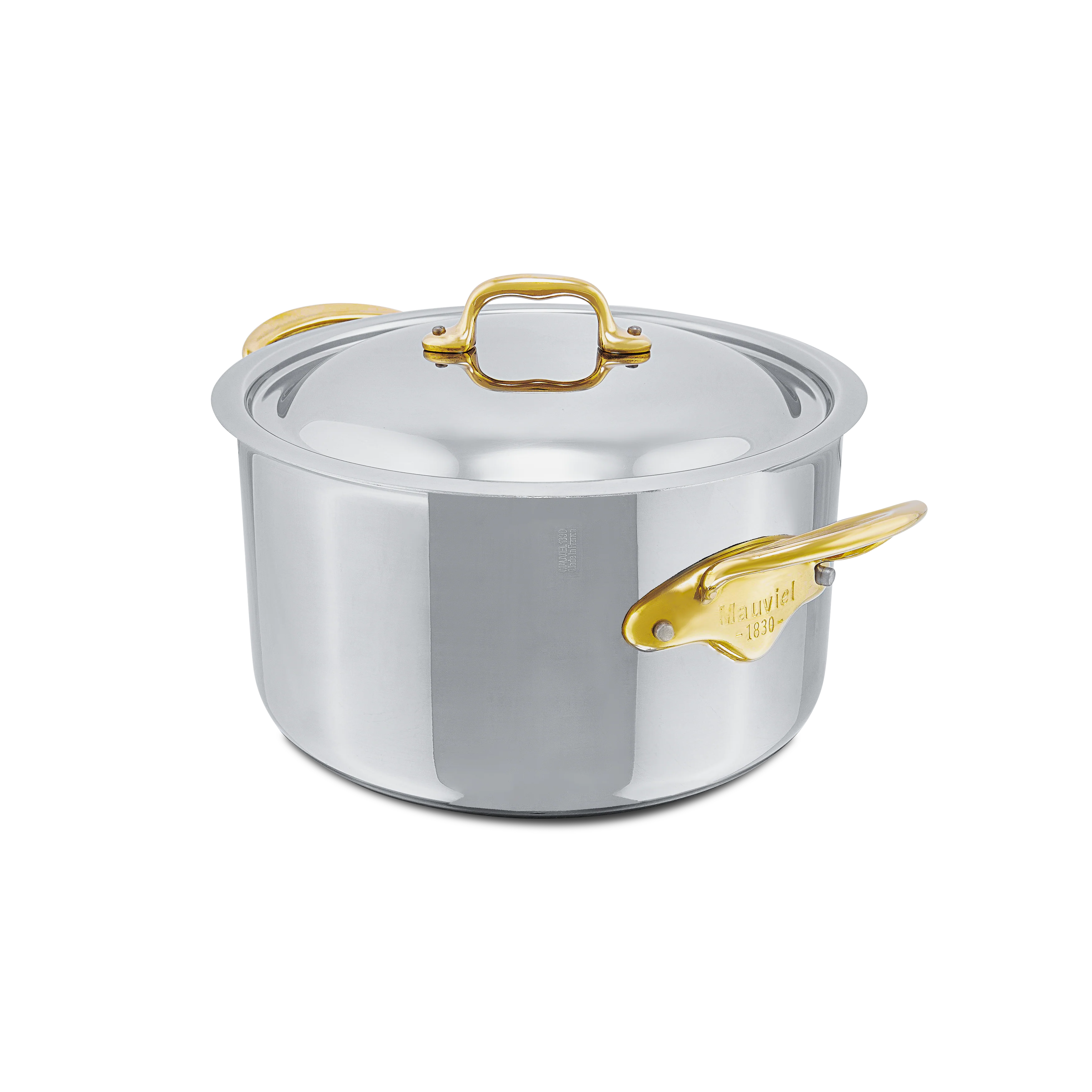 Mauviel M'COOK B 5-Ply Stewpan With Lid, Brass Handles - Image 2