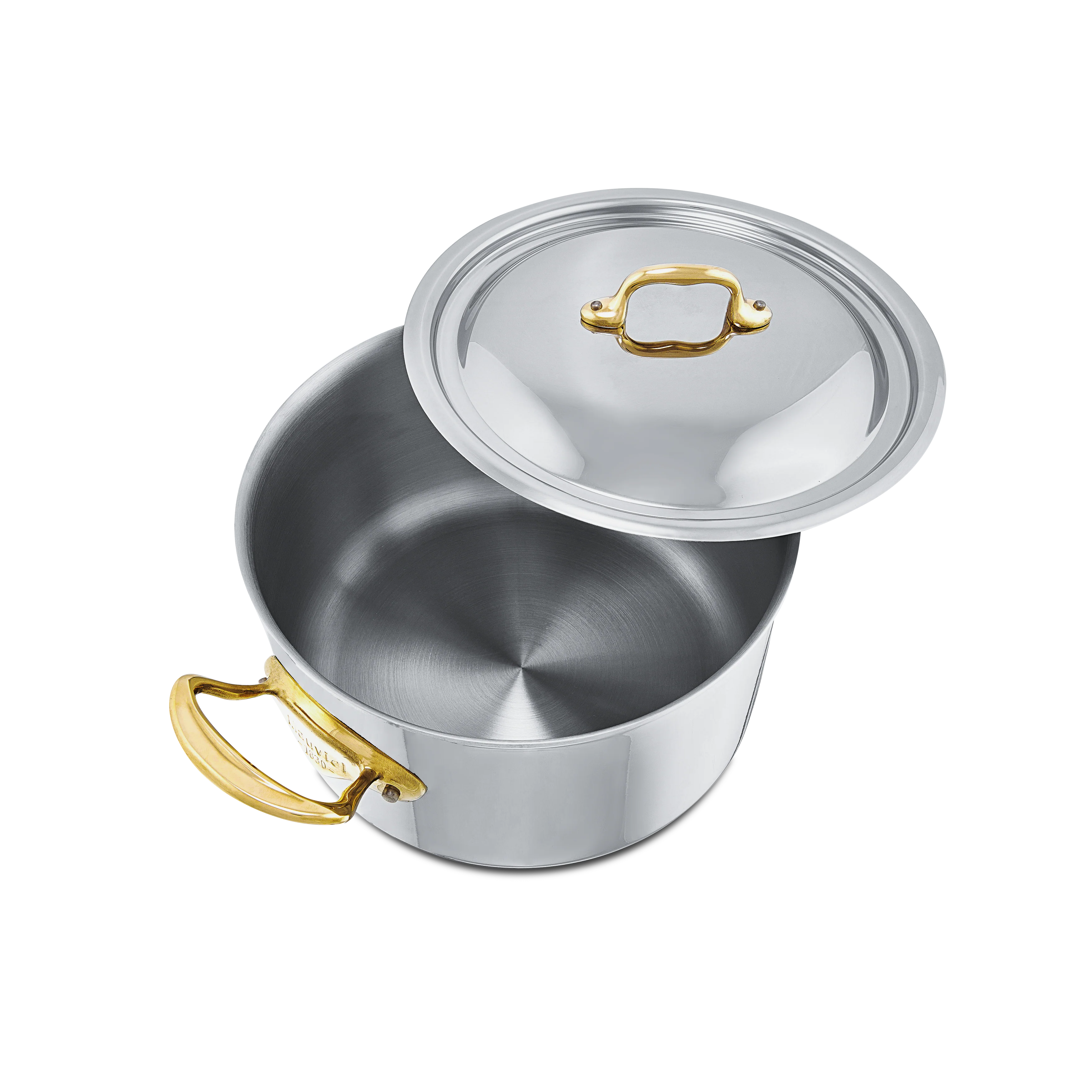Mauviel M'COOK B 5-Ply Stewpan With Lid, Brass Handles - Image 4