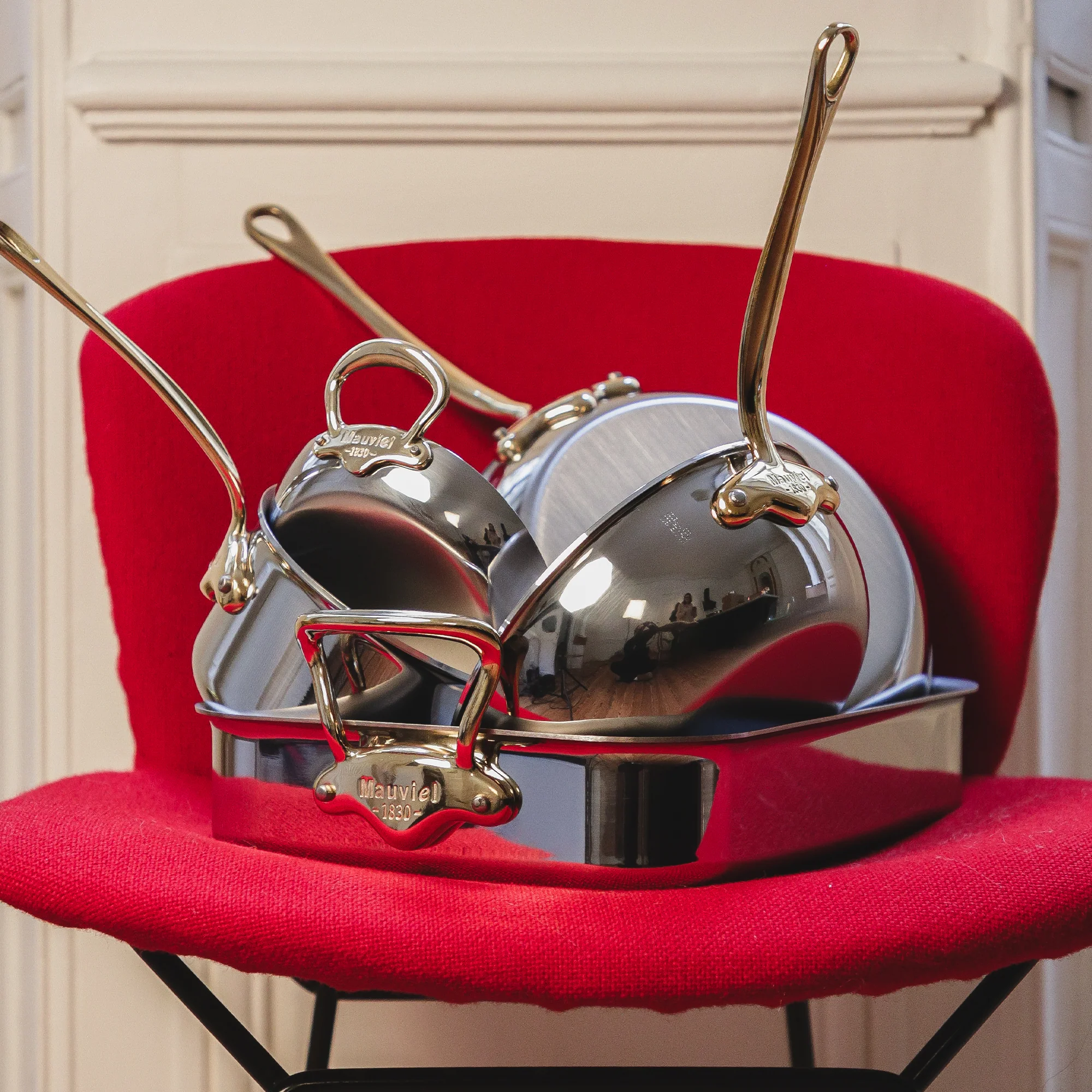 Mauviel M'COOK B Crepe Pan Eclipse With Brass Handles, 11.8-In - Image 5