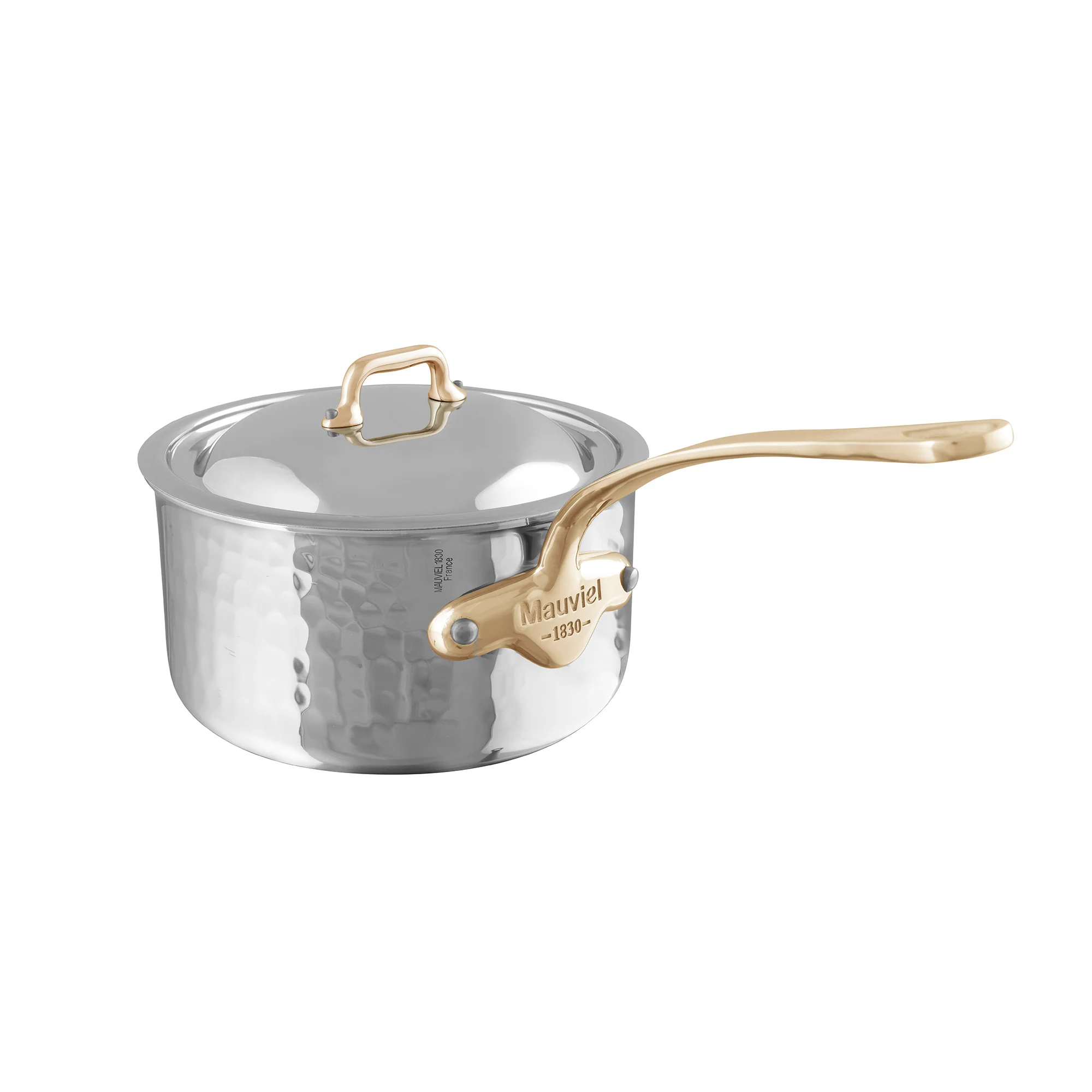 Mauviel M'ELITE B Hammered 5-Ply 3-Piece Cookware Set With Brass Handles - Image 3