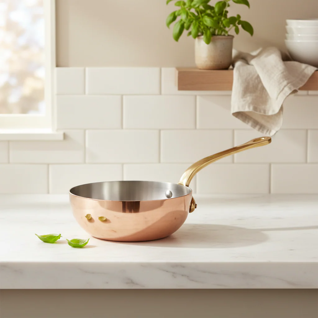 Mauviel M'Heritage M'150 B Copper Chef Pan With Brass Handle - Image 5