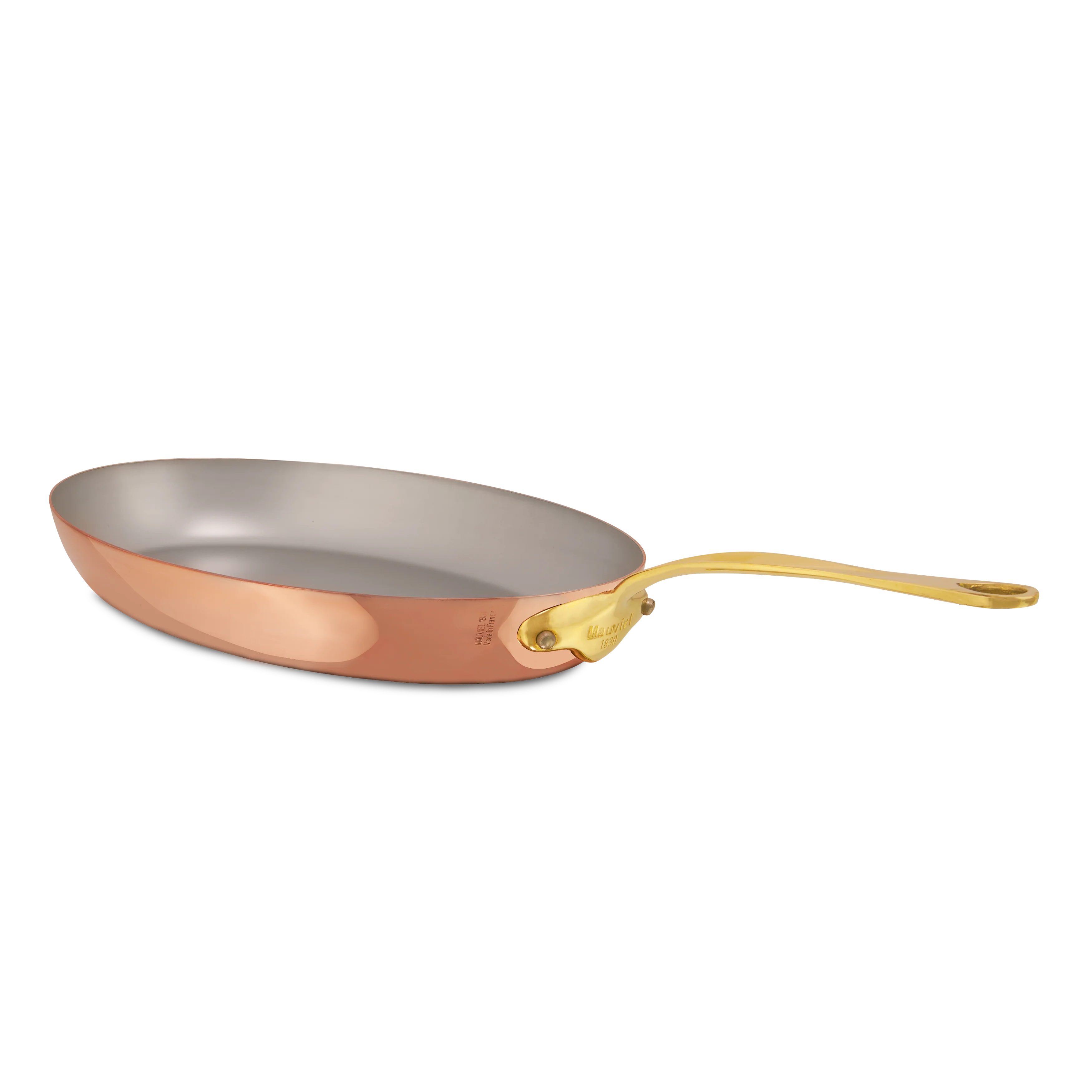 Mauviel M'Heritage M'150 B Copper Oval Frying Pan With Brass Handle - Image 3