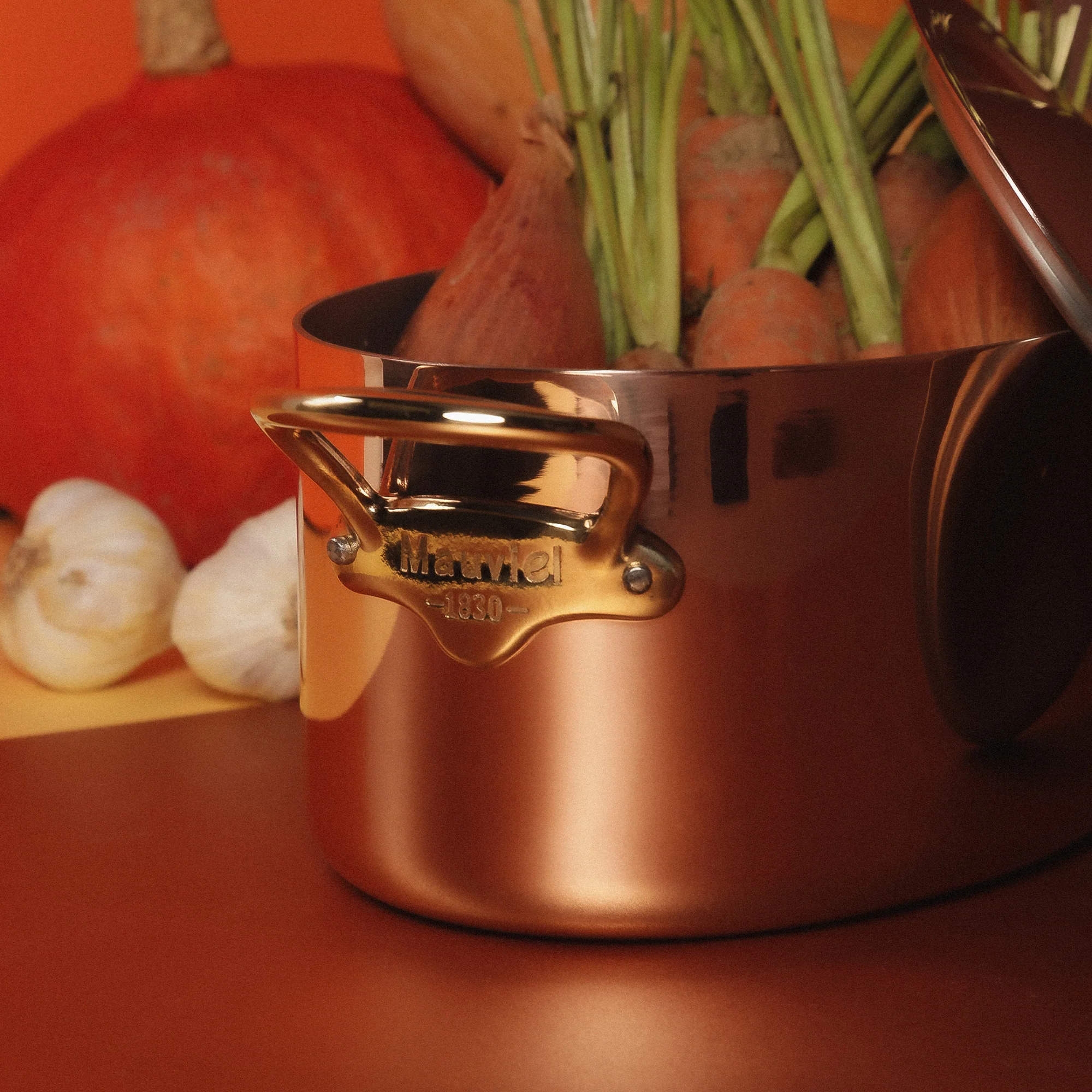 Mauviel M'Heritage M'150 B Copper Oval Stewpan With Lid, Brass Handles - Image 3