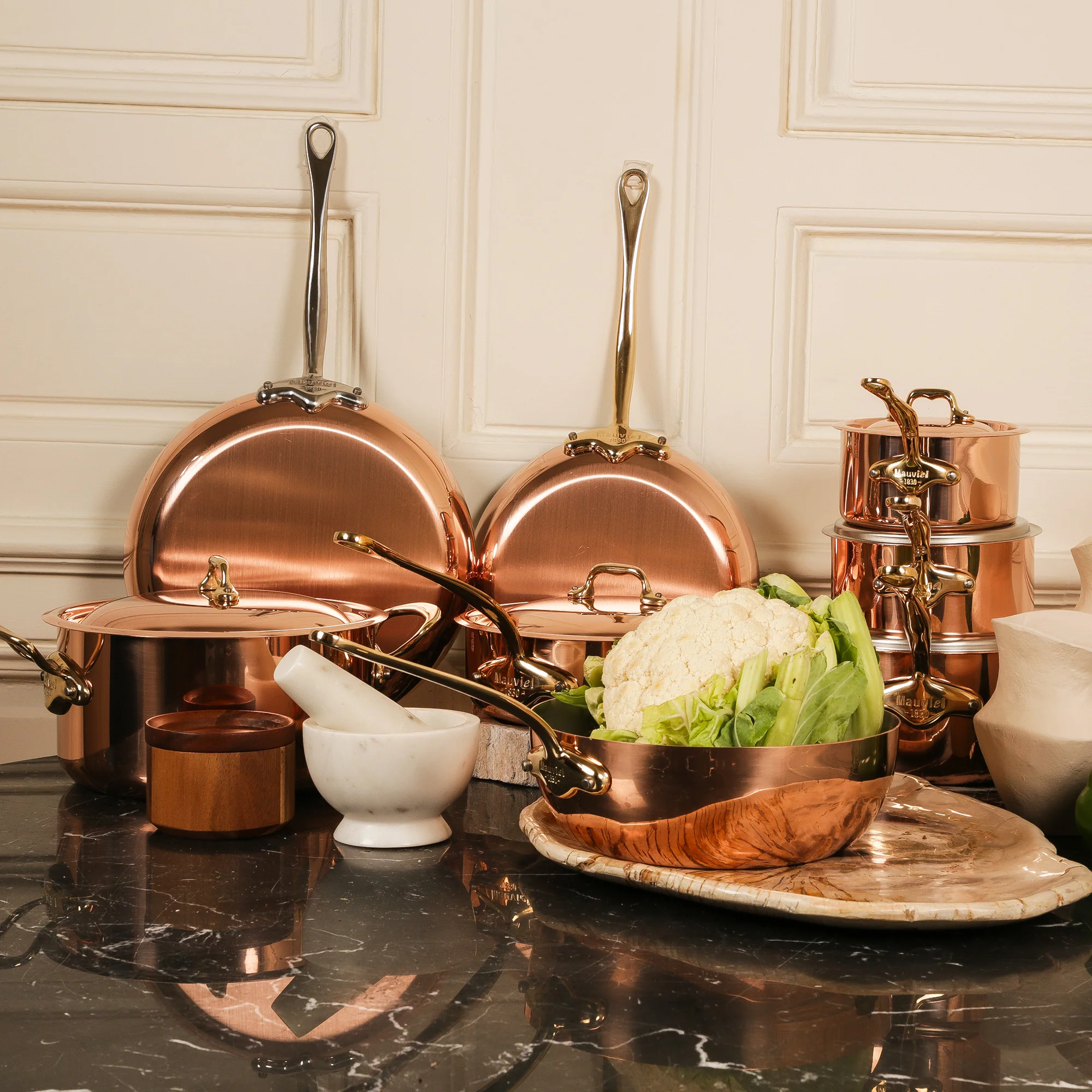 Mauviel M'Heritage M'150 B Copper Paella Pan With Brass Handles, 13.8-In - Image 3