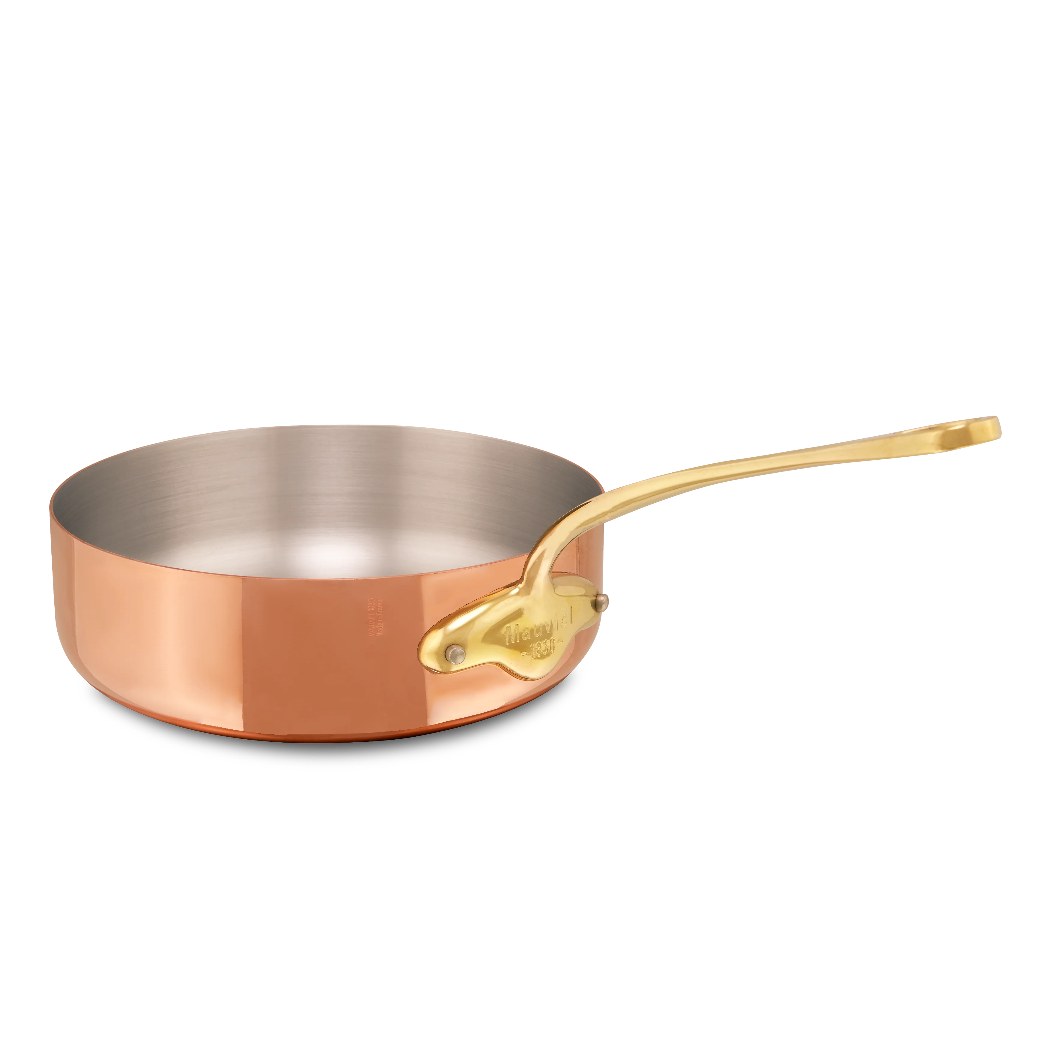 Mauviel M'Heritage M'150 B Copper Saute Pan With Brass Handle - Image 2