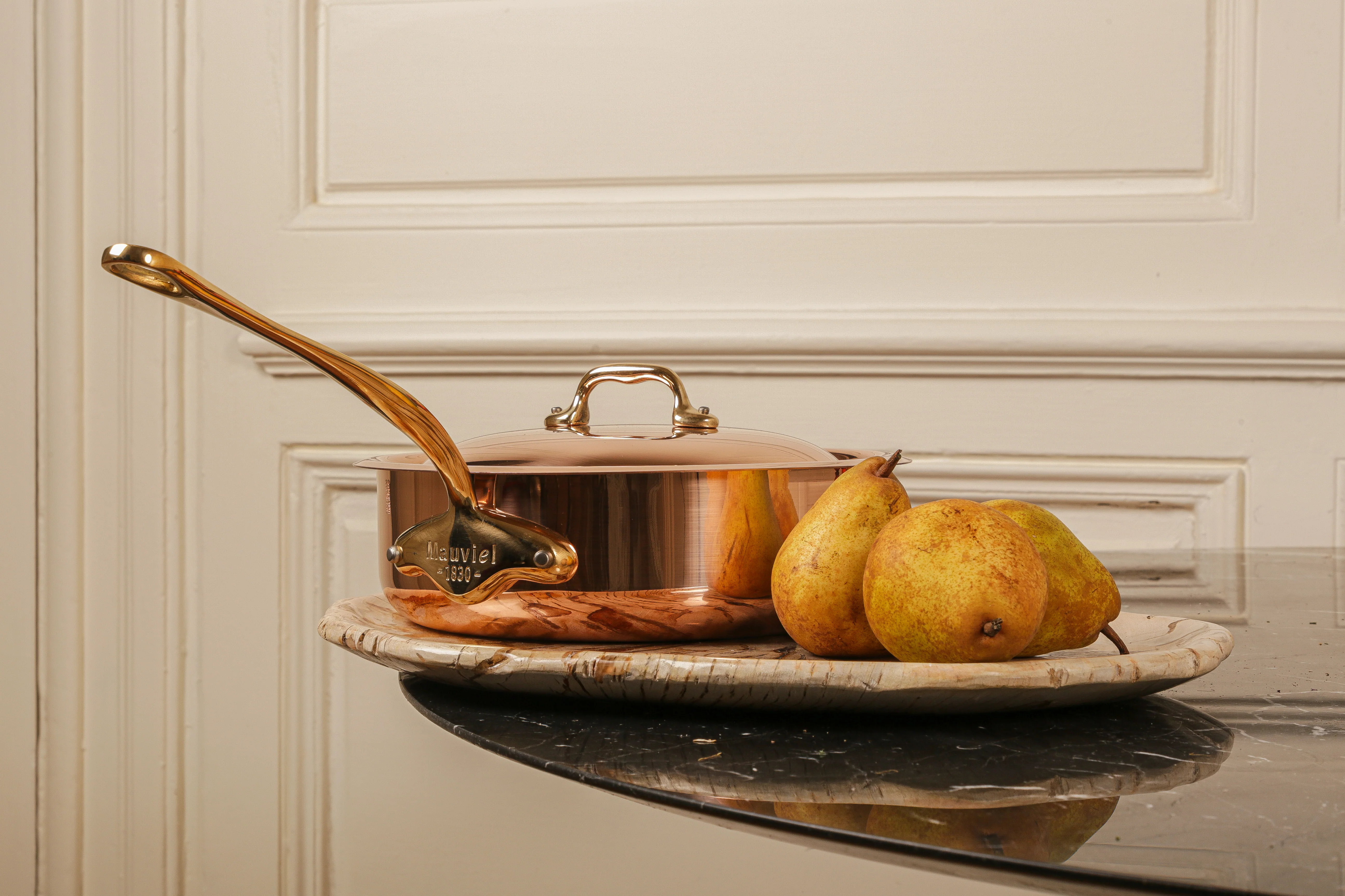 Mauviel M'Heritage M'150 B Copper Saute Pan With Lid, Brass Handle - Image 7
