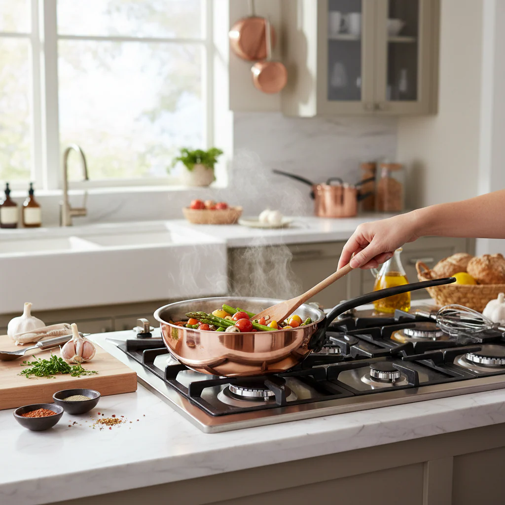 Mauviel M'Heritage M'150 CI Chef Pan With Lid, Cast Iron Handle, 3.6-Qt - Image 3