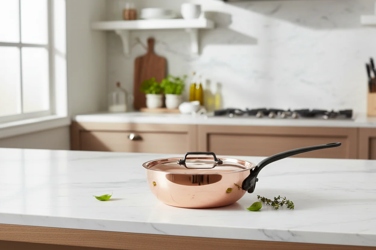 Mauviel M'Heritage M'150 CI Chef Pan With Lid, Cast Iron Handle, 3.6-Qt - Image 4