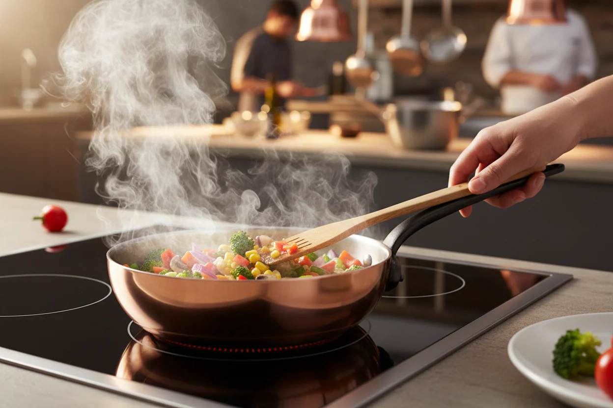 Mauviel M'Heritage M'150 CI Chef Pan With Lid, Cast Iron Handle, 3.6-Qt - Image 5