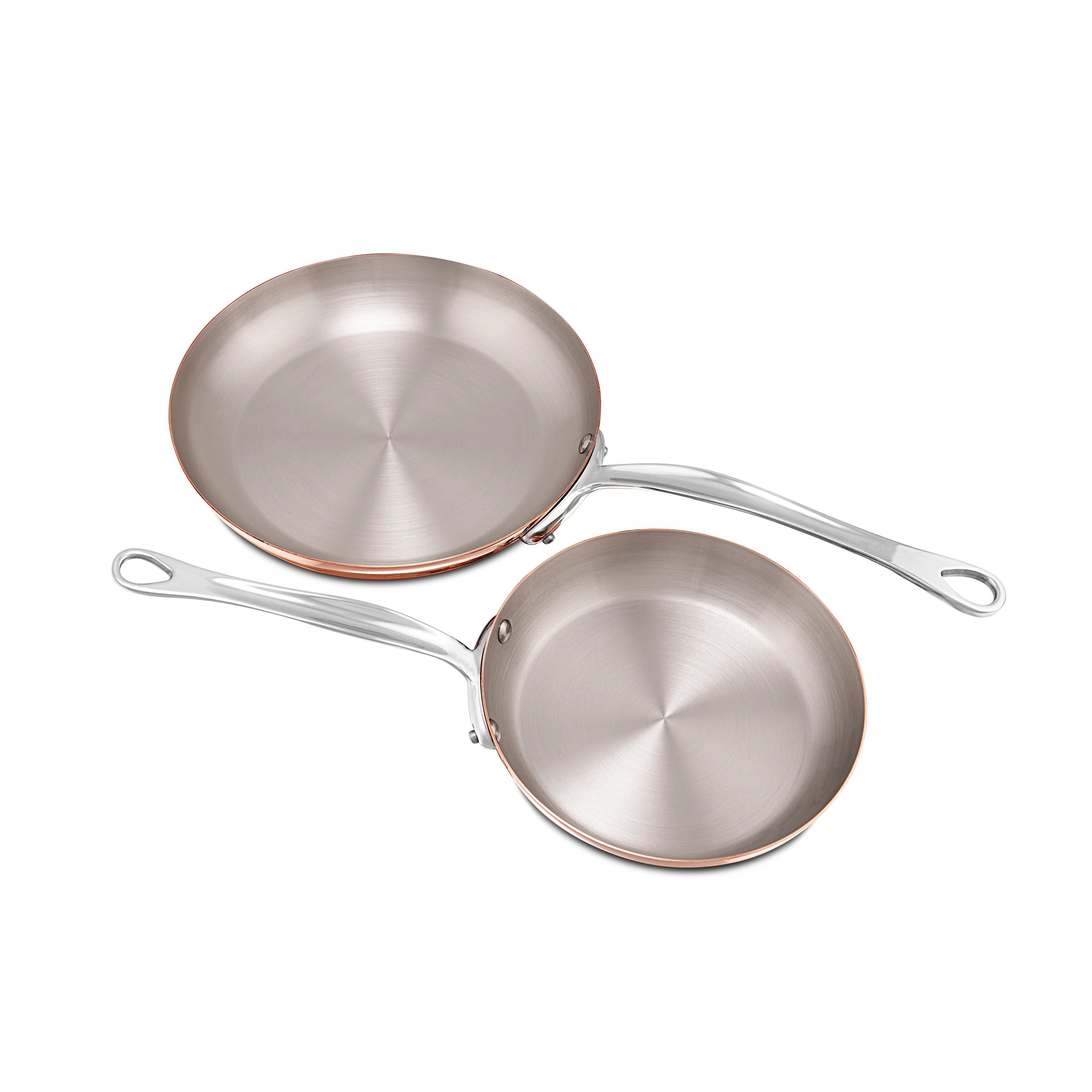 Mauviel M'Heritage M'150 S 2-Piece Copper Frying Pan Set With Cast Stainless Steel Handles - Image 3