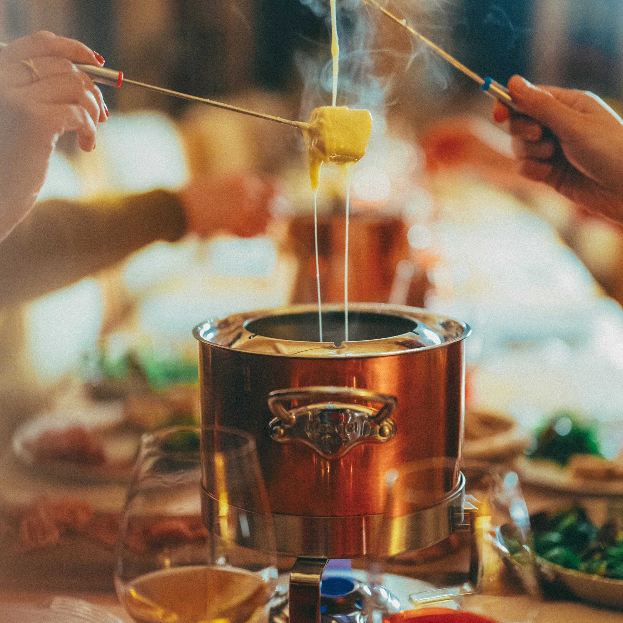 Mauviel M'Heritage M'150 S Copper Fondue Set With Stainless Steel Base, 3.4-Qt - Image 4