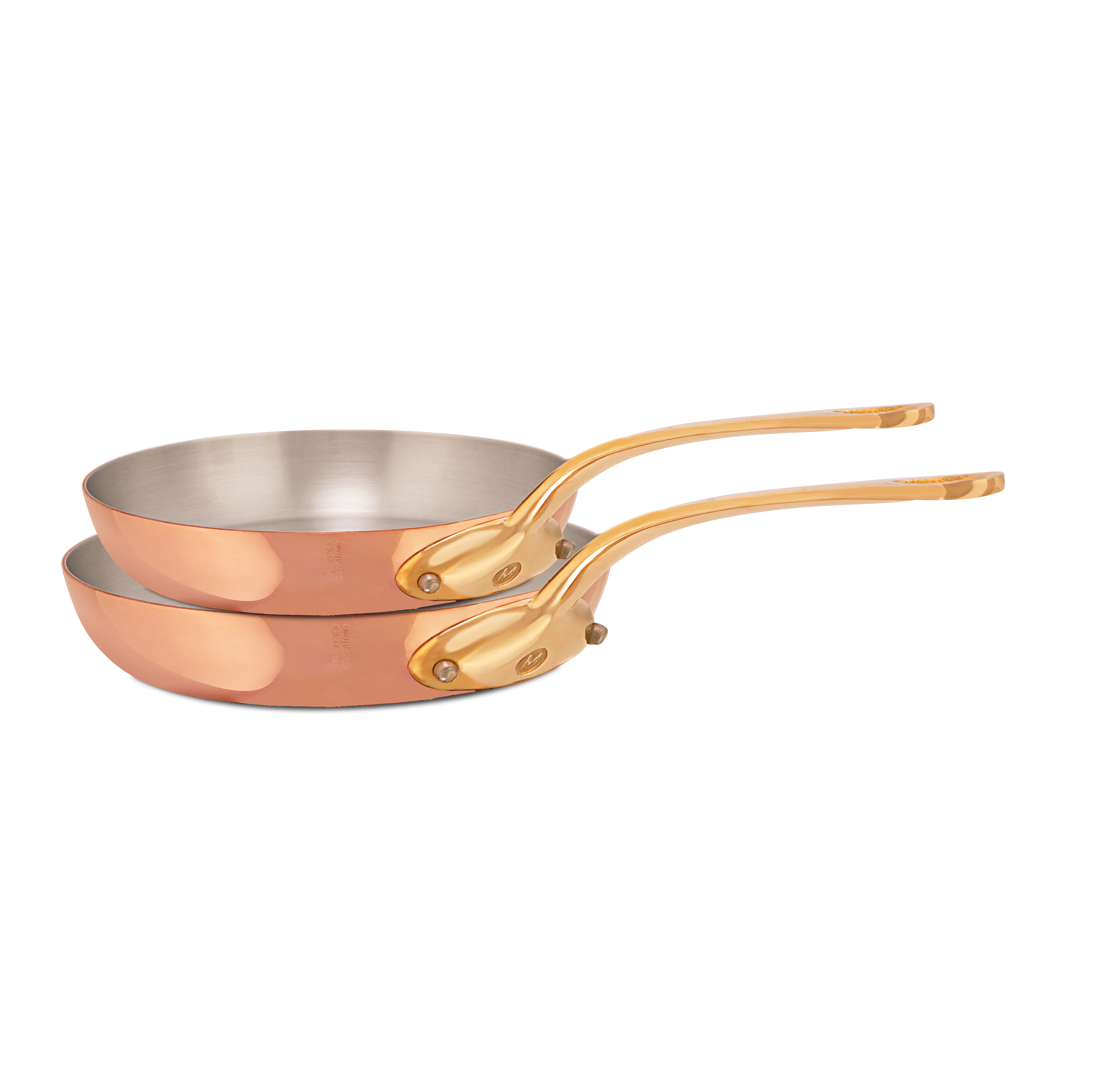 Mauviel M'Heritage M'200 B 2-Piece Frying Pan Set With Brass Handles - Image 3