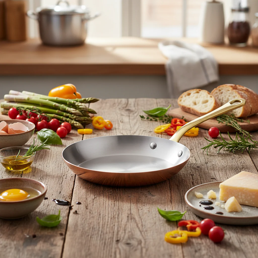Mauviel M'Heritage M'200 B Copper Frying Pan With Brass Handle - Image 5