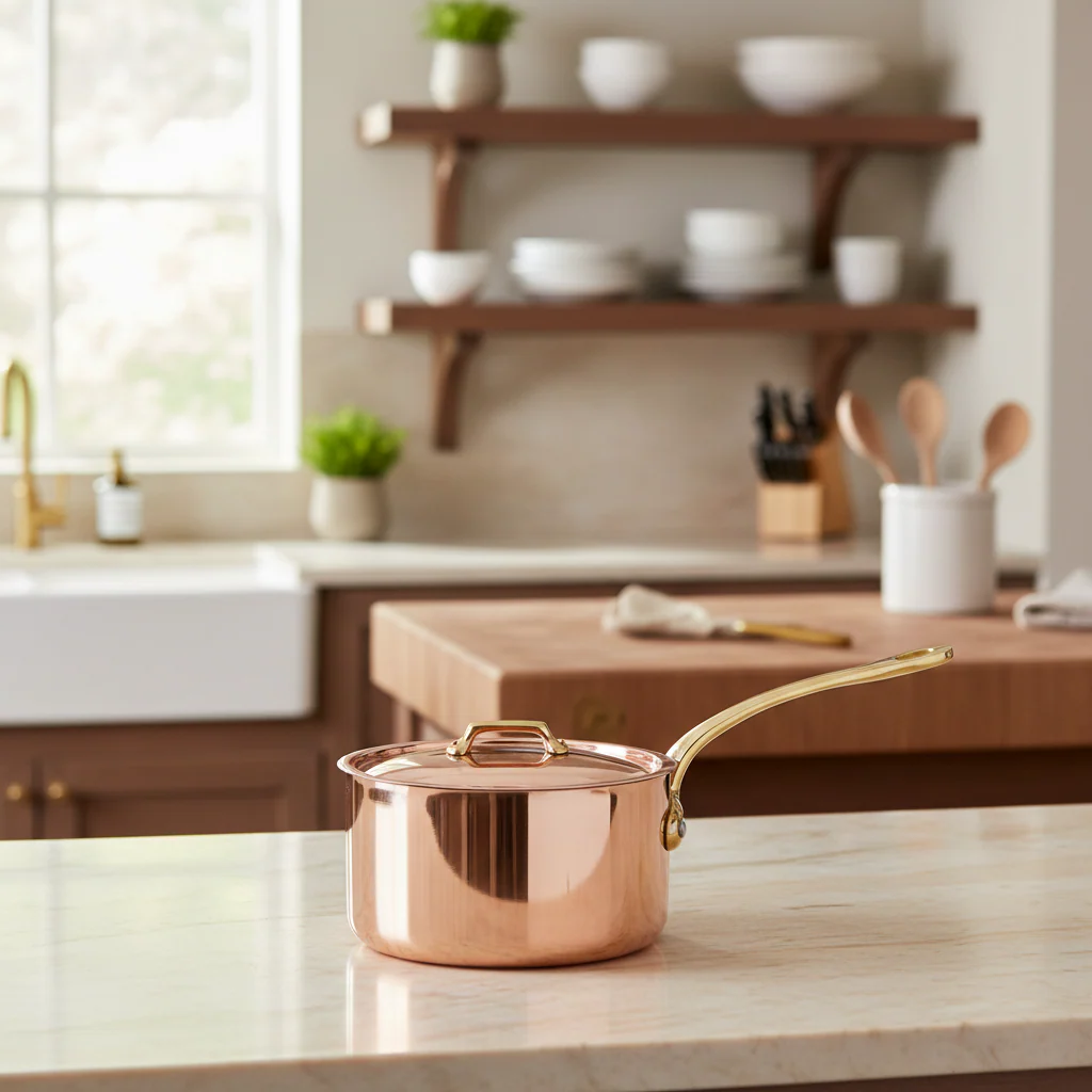 Mauviel M'Heritage M'250 B 10-Piece Cookware Set, Brass Handles - Image 5