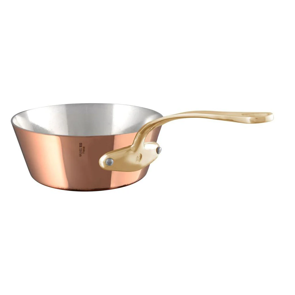 Mauviel M'Heritage M'250 B Copper Splayed Saute Pan With Lid, Brass Handle, 3.6-Qt - Image 6