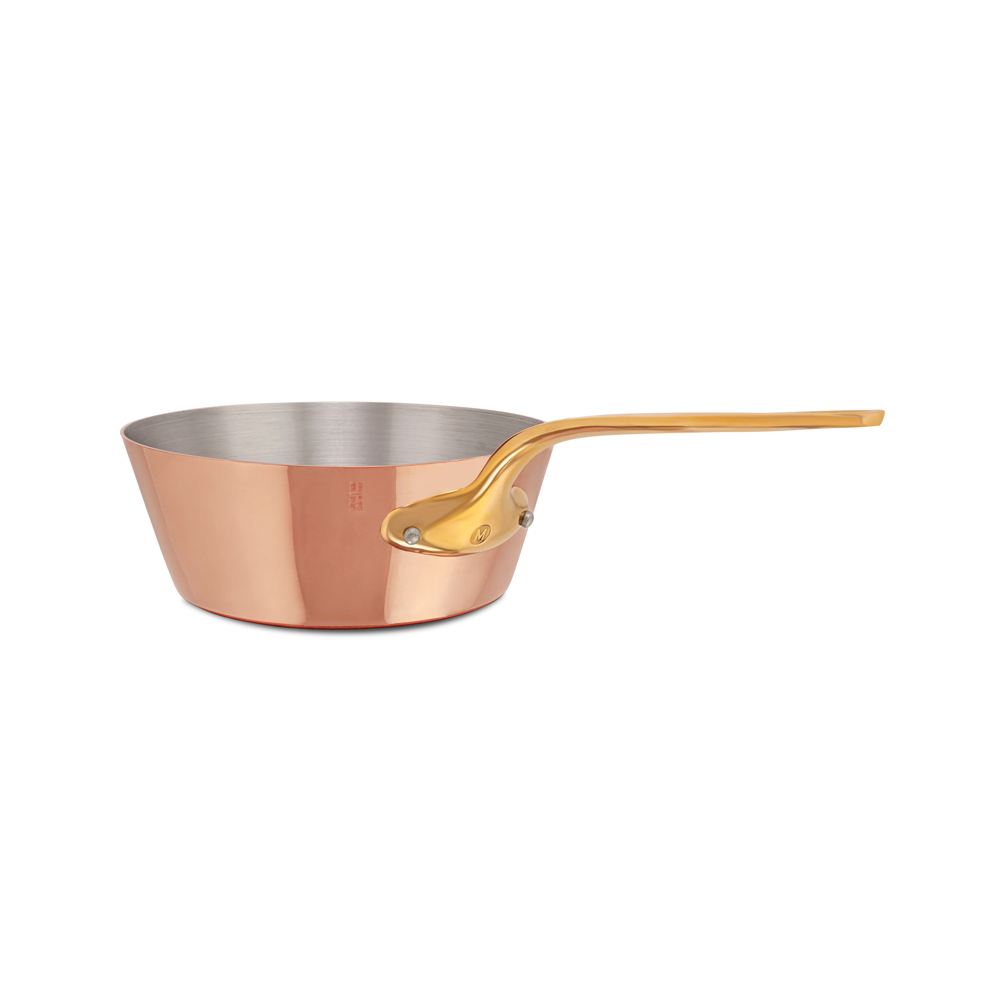 Mauviel M'Heritage M'250 B Copper Splayed Saute Pan With Lid, Brass Handle, 3.6-Qt - Image 7