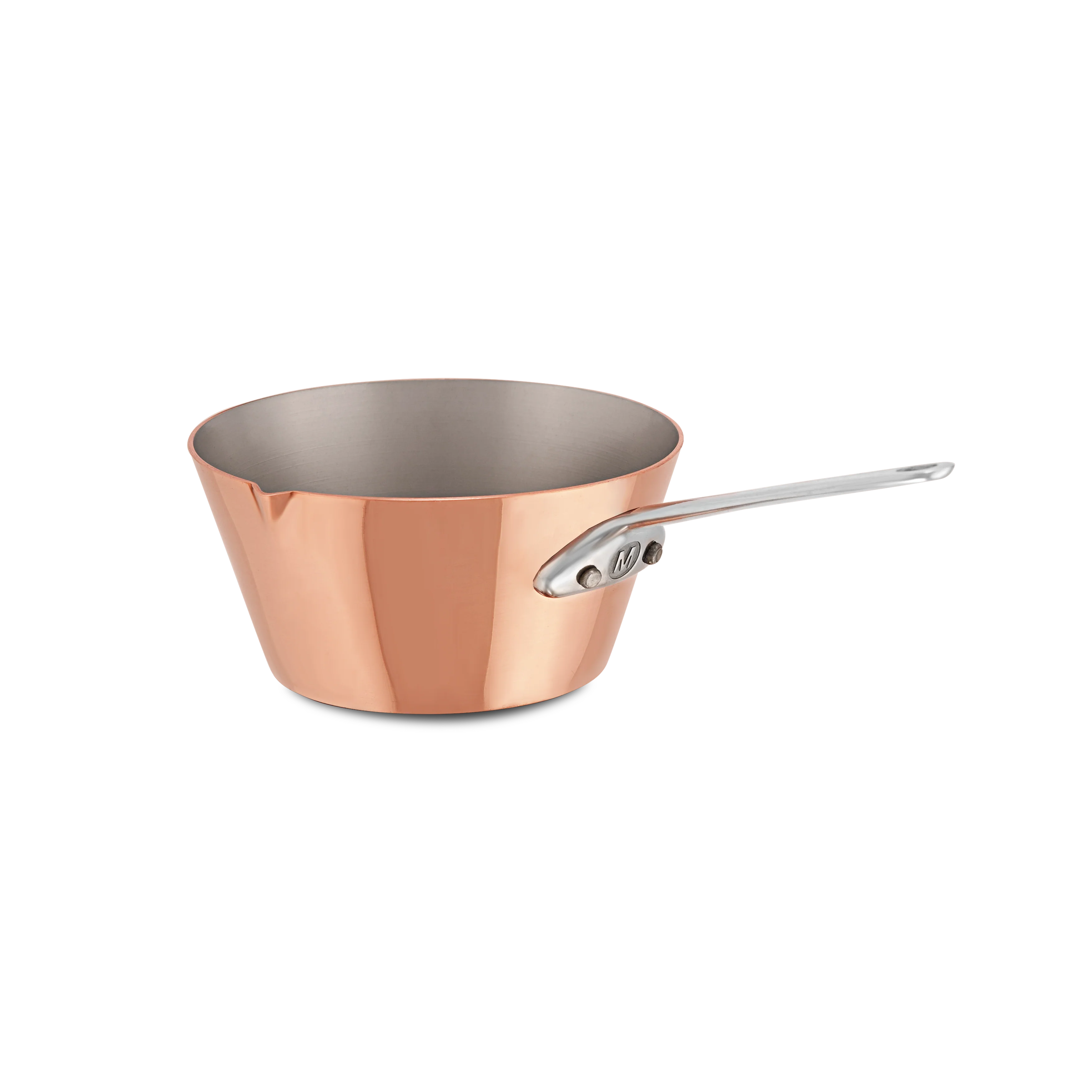 Mauviel M'MINIS Splayed Saute Pan With Cast Stainless Steel Handle & Pouring Edge, 3.5-in - Image 3