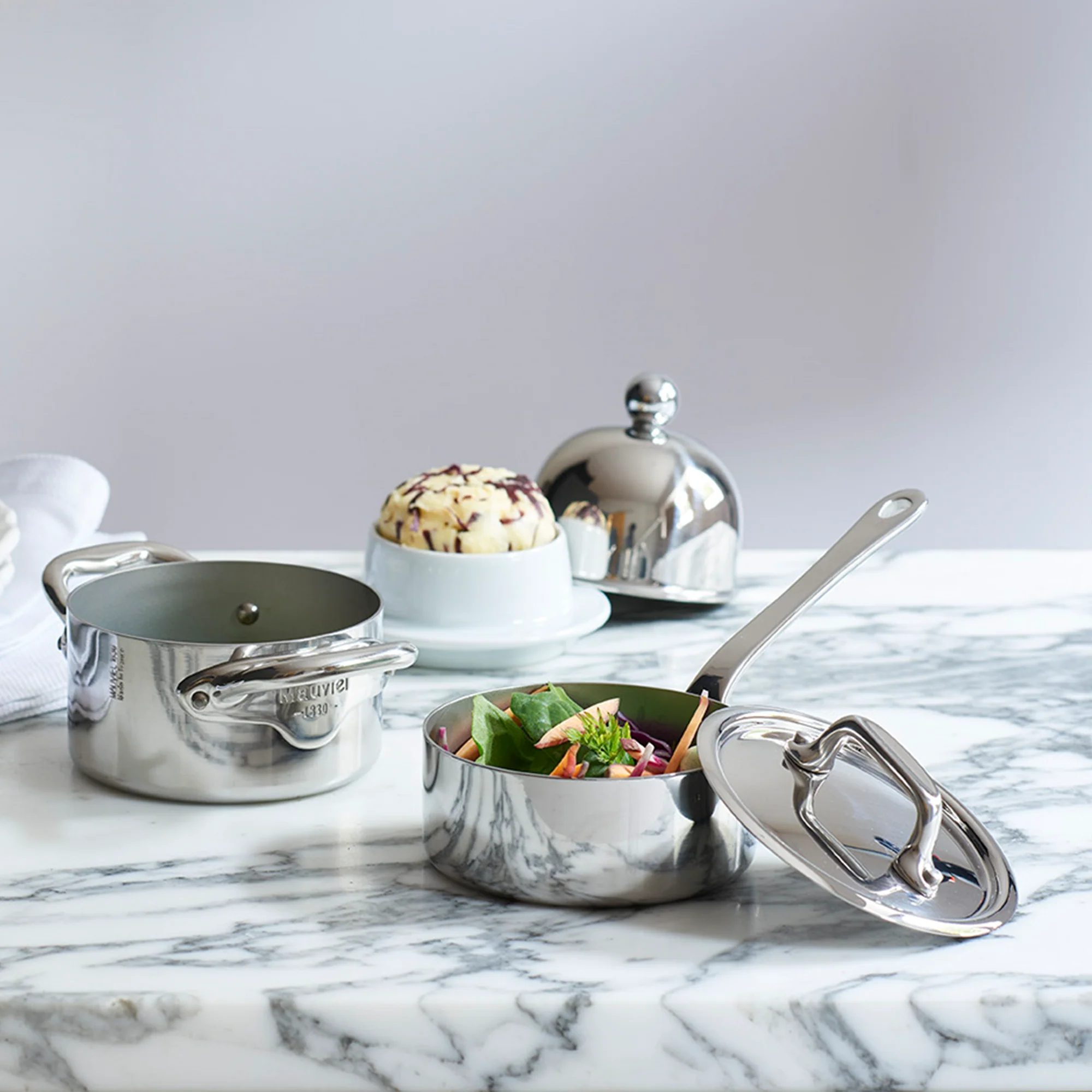 Mauviel M'MINIS Copper Splayed Saute Pan With Cast Stainless Steel Handle, 3.54-In - Image 3