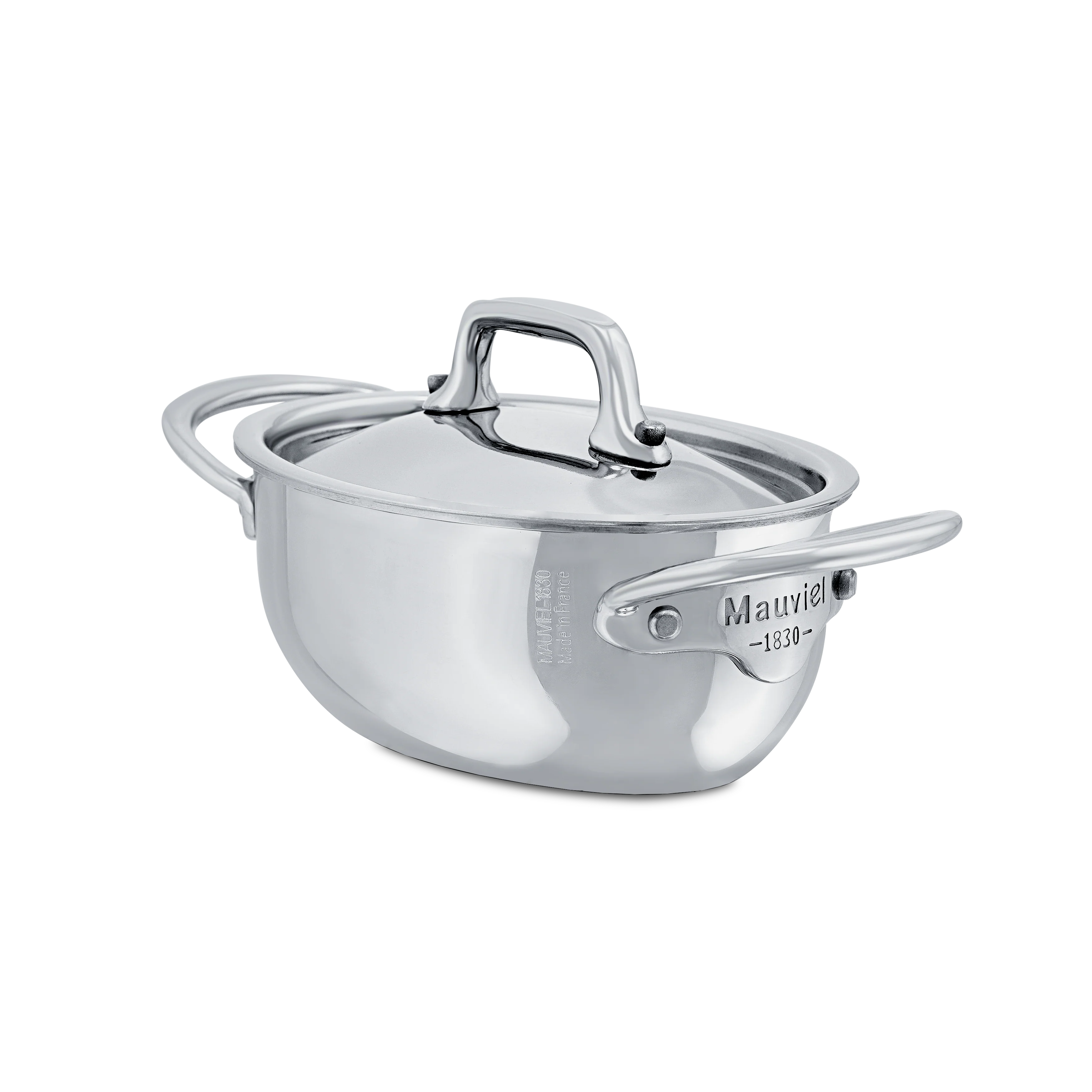 Mauviel M'MINIS Stainless Steel Oval Stewpan With Lid, 0.42-Qt - Image 2