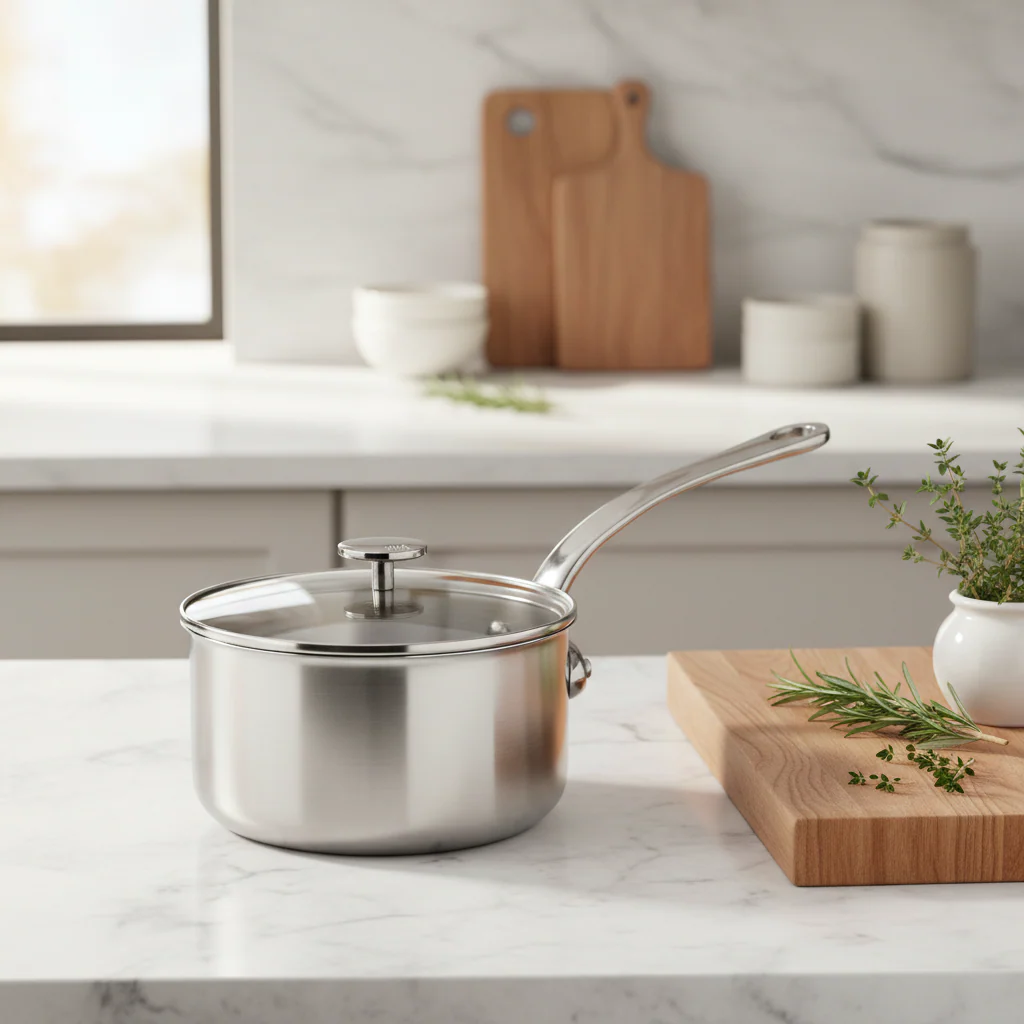 Mauviel M'Pure Sauce Pan With Glass Lid, Cast Stainless Steel Onyx Handle - Image 8