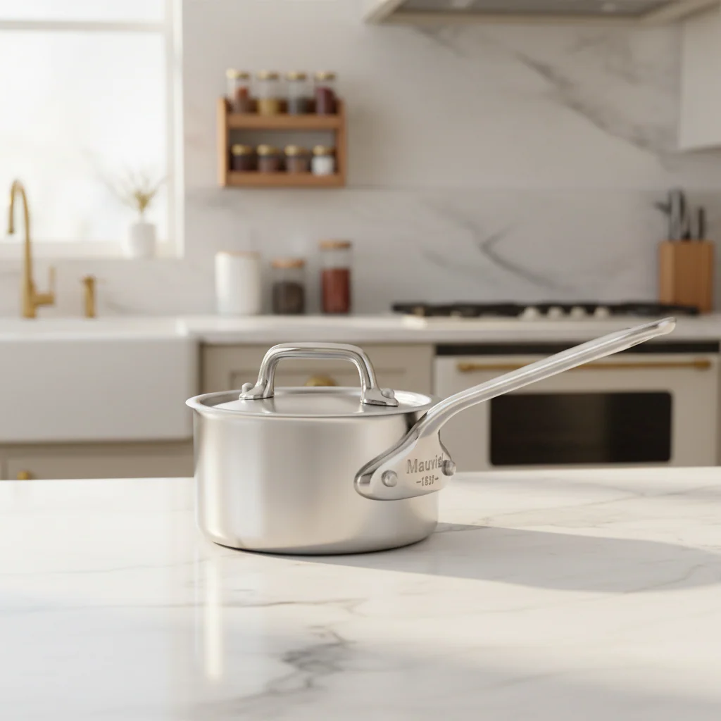Mauviel M'Pure Sauce Pan With Lid, Cast Stainless Steel Handle, 0.32-Qt - Image 7