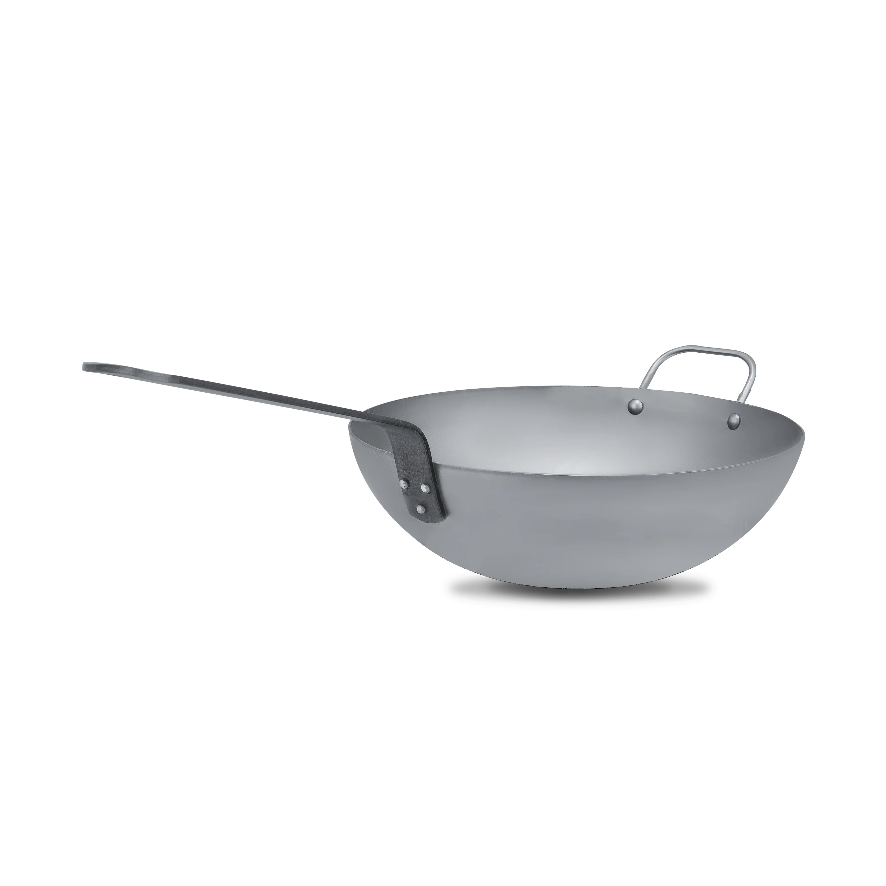 Mauviel M'STEEL Black Carbon Steel Wok With Iron Handle, 11.8-In - Image 3