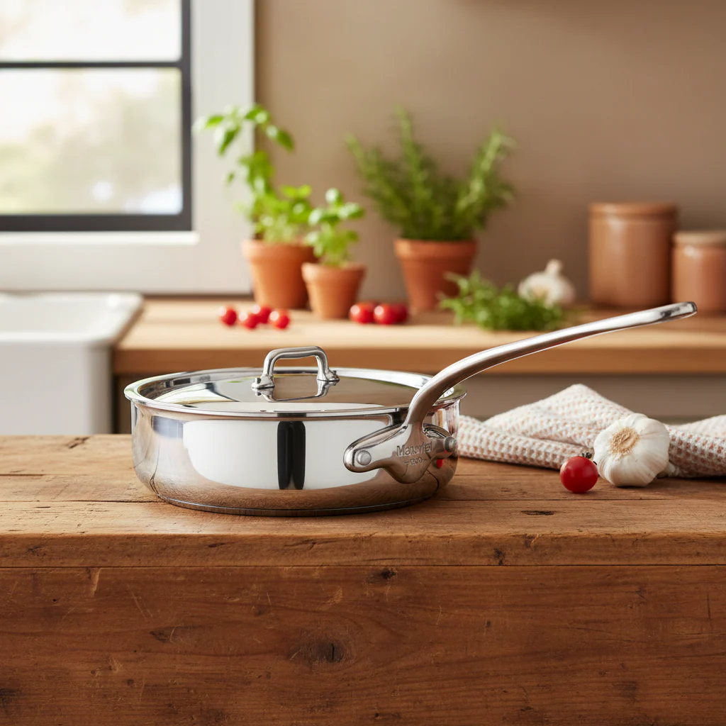 Mauviel M'URBAN 4 Saute Pan With Lid, Cast Stainless Steel Handle - Image 5