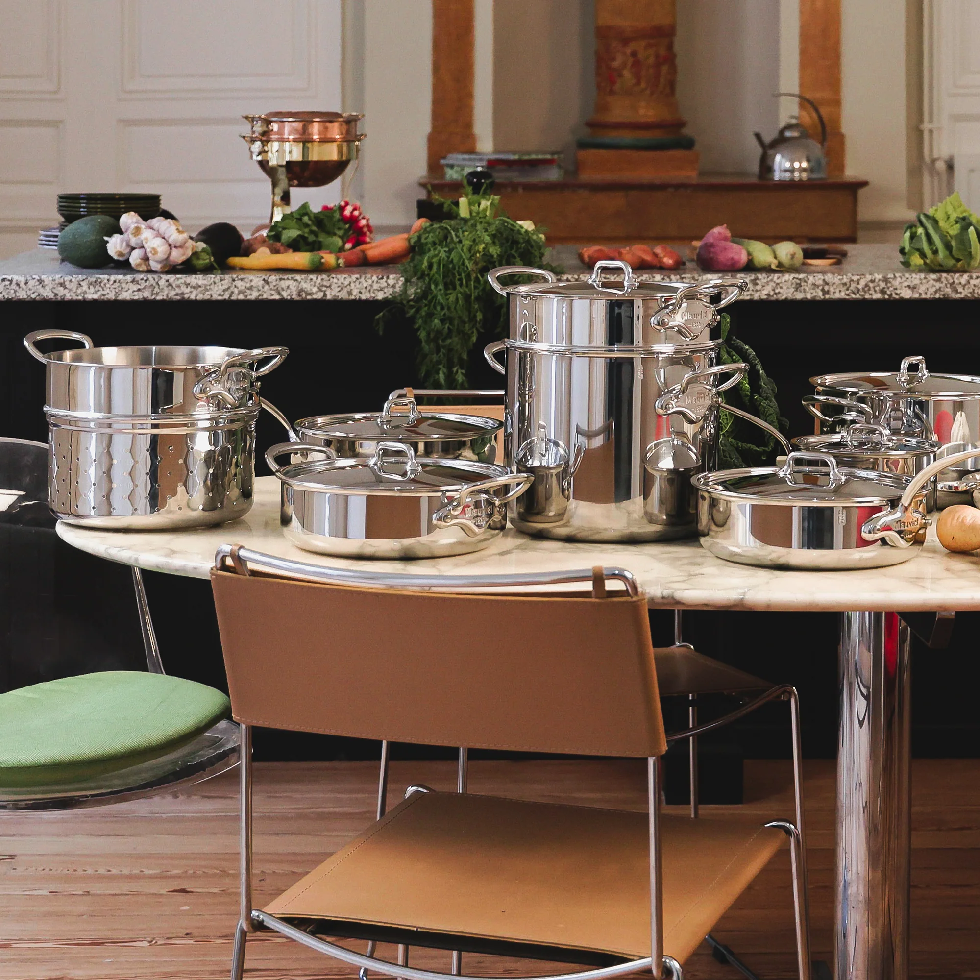 Mauviel M'URBAN 4 Saute Pan With Lid, Cast Stainless Steel Handle - Image 4