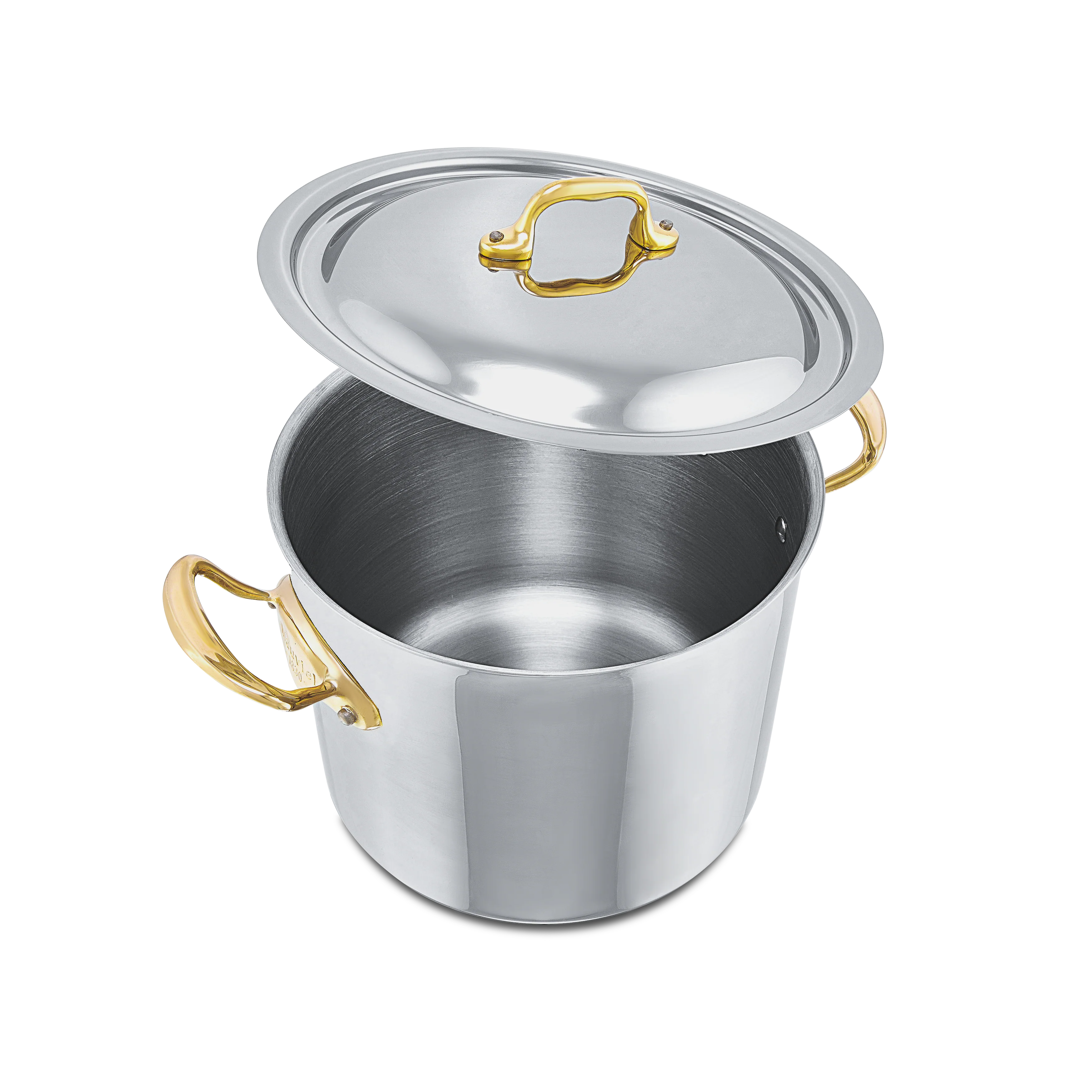 Mauviel Stainless Steel 3-Piece Pasta Set With Brass Handles, 9.7-qt Stock Pot & Insert - Image 3