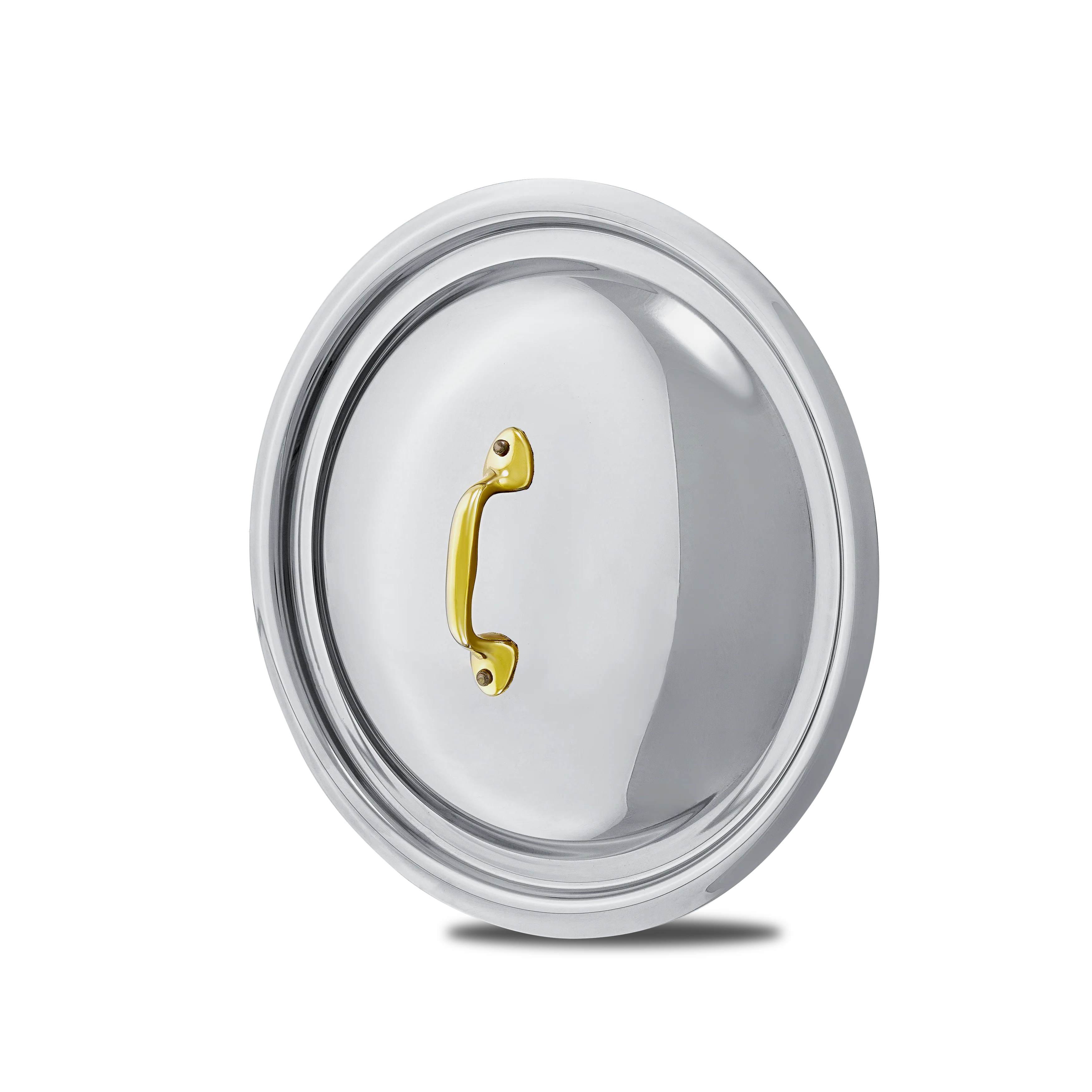Mauviel Stainless Steel Curved Lid With Brass Handle - Image 3