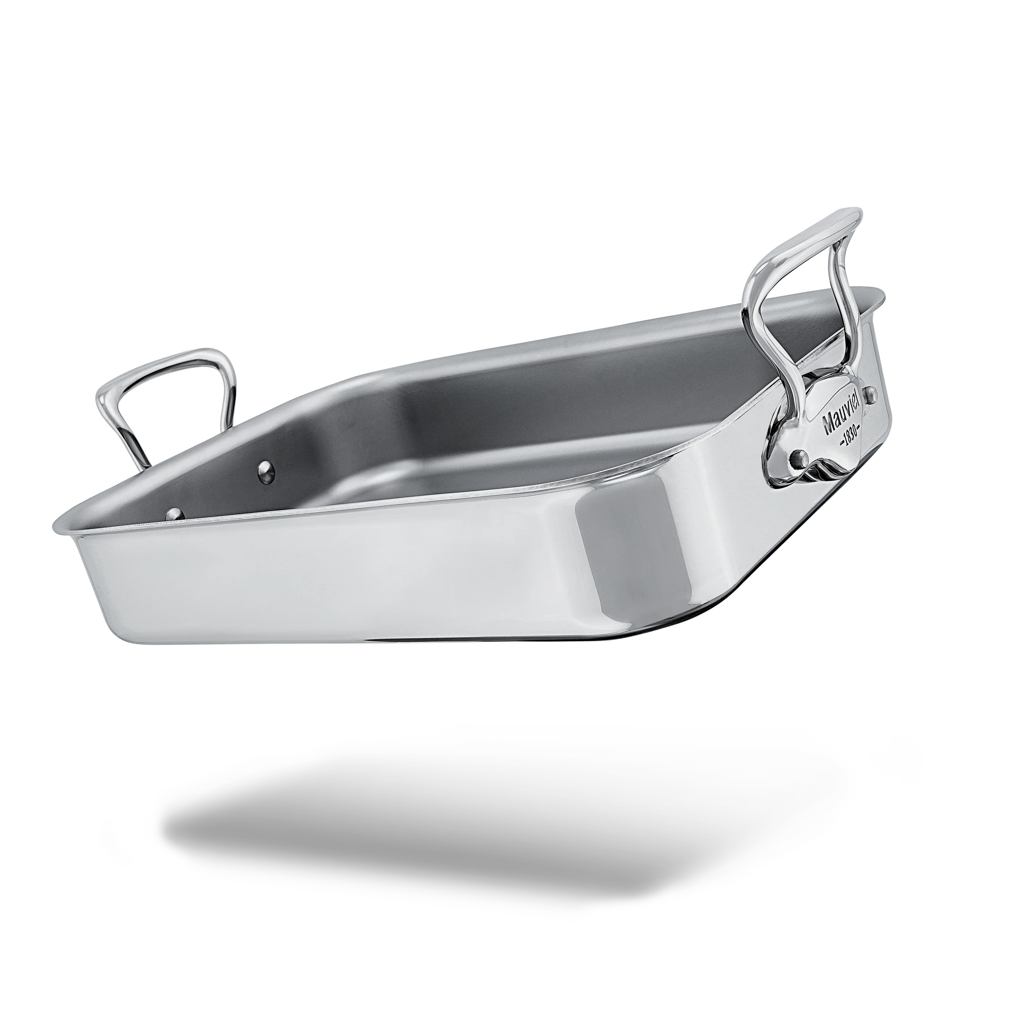 Mauviel Stainless Steel Roasting Pan With Cast Stainless Steel Handle, 9.8 x 8.6-in - Image 3